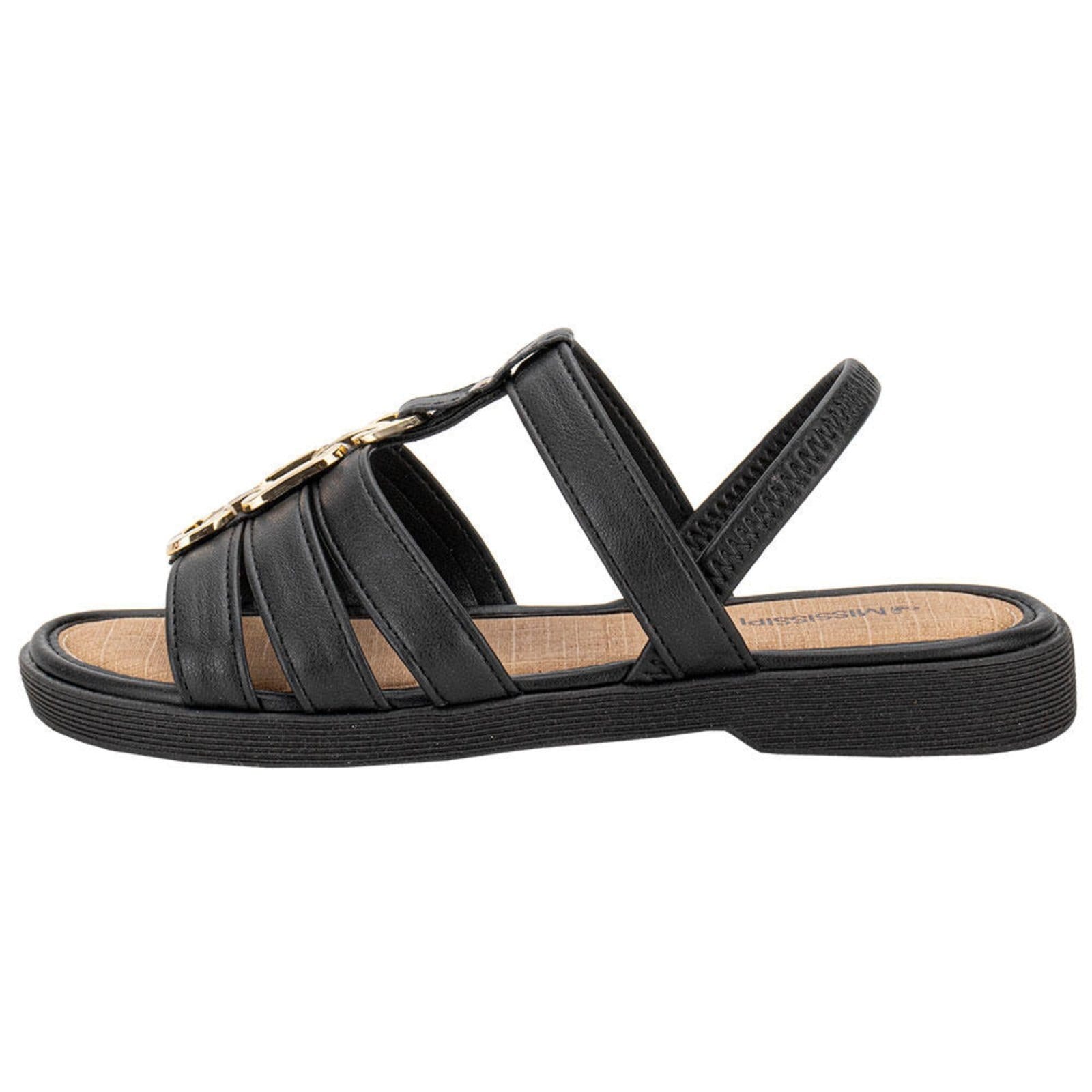 Vista 2 Sandália Feminina Flat Mississipi Mc103 0640103 MISSISSIPI preto