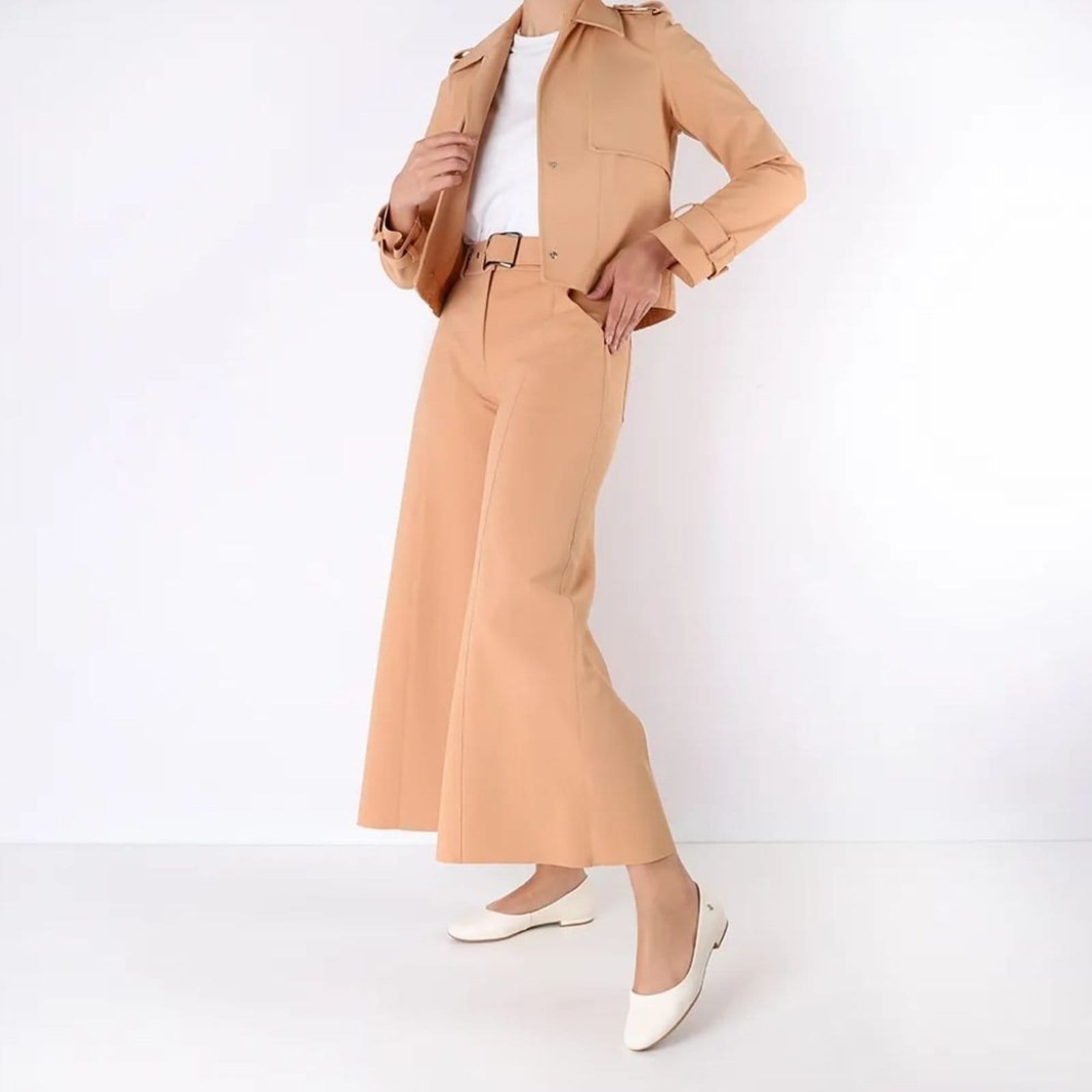 Vista 2 Sapatilha Feminina Couro Marfim Usaflex AE38021 Usaflex branco