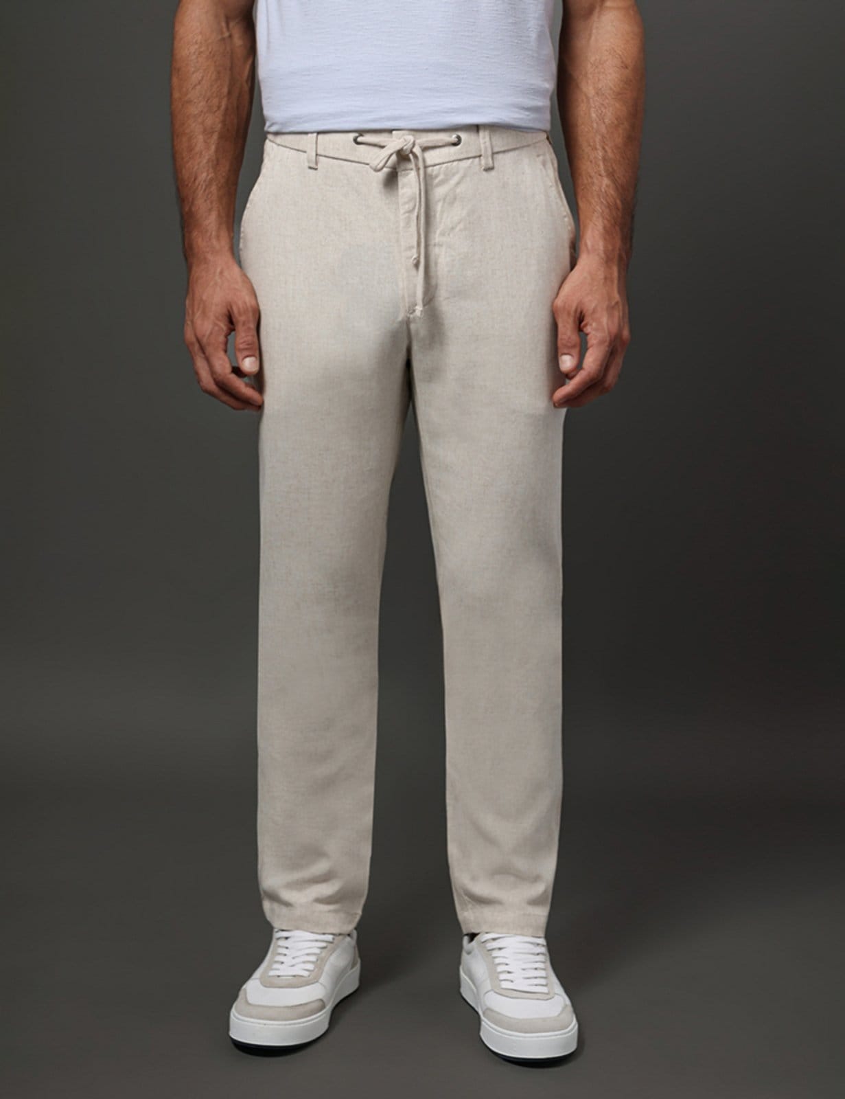 Vista principal Calça Masculina Linen Calvin Klein Jeans - Off White Calvin Klein Jeans off-white white