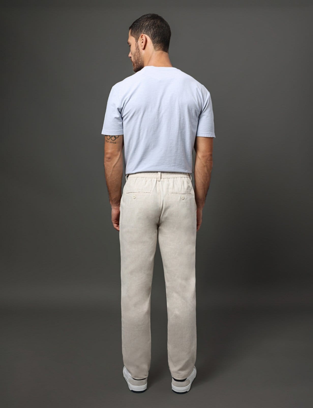 Vista 2 Calça Masculina Linen Calvin Klein Jeans - Off White Calvin Klein Jeans off-white white