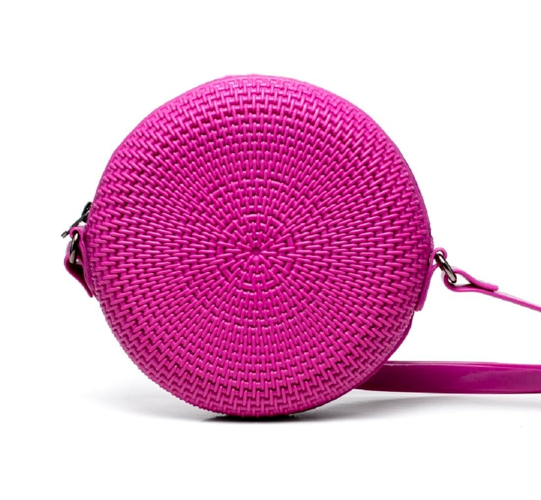 Bolsa Transversal Tiracolo Feminina Redonda Casual Pvc