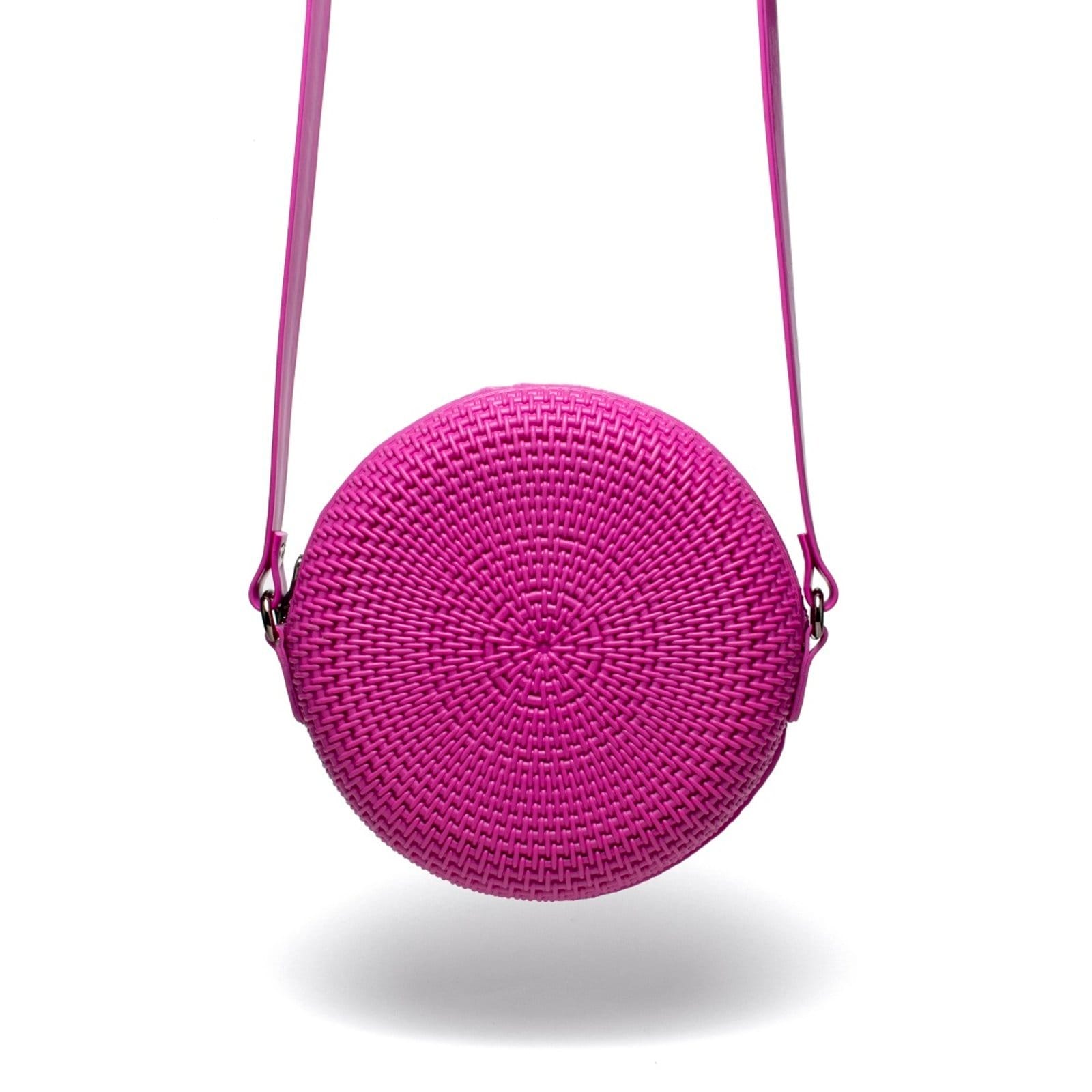 Vista 2 Bolsa Transversal Tiracolo Feminina Redonda Casual Pvc Rute Paula azul