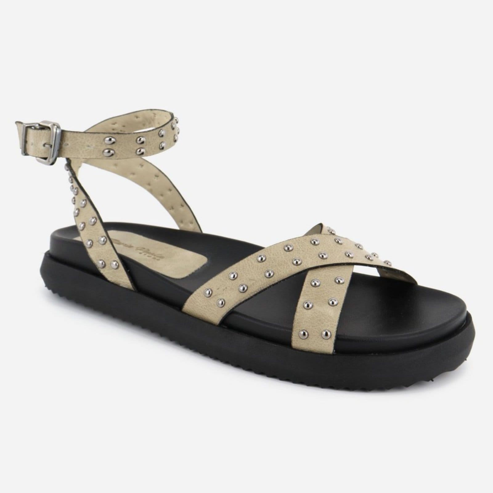 Sandália Rasteiria Couro Maria Paula Solado Confort Off White