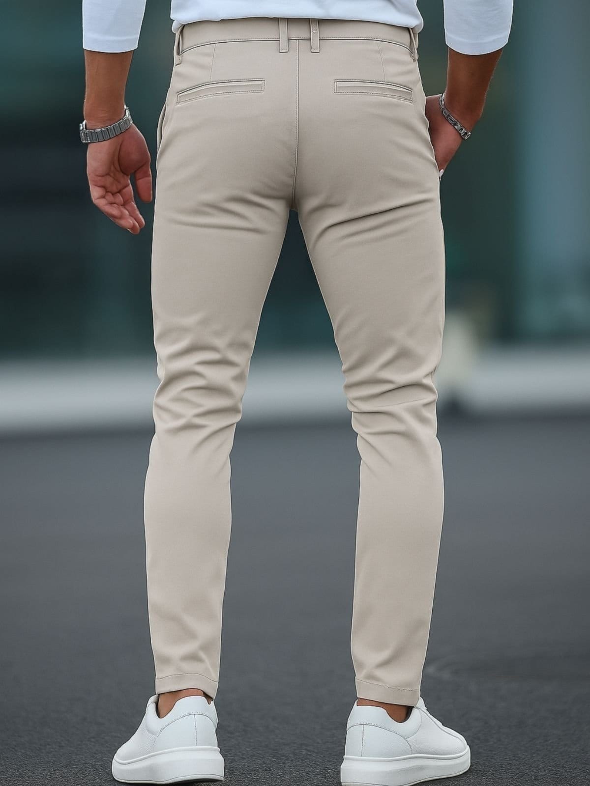 Vista 2 Calça Sarja Casual Masculina CKF Wear Com Bolsos Gelo CKF Wear nude