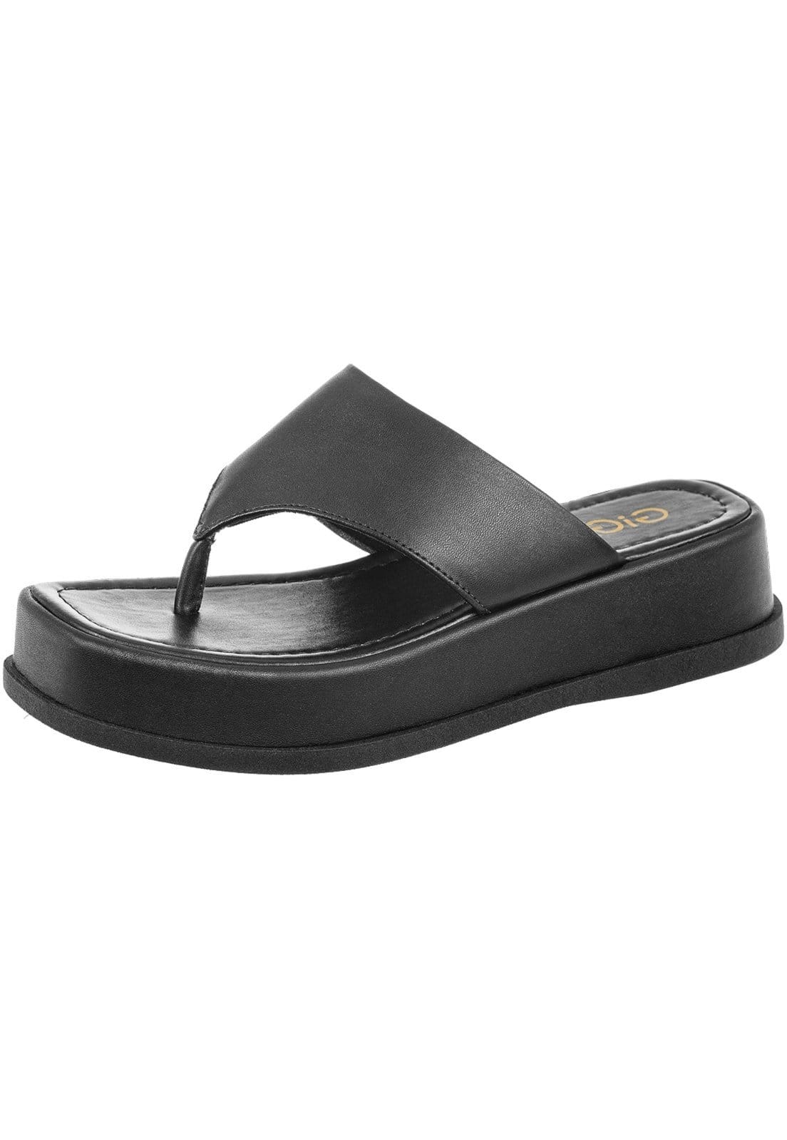 Vista 2 Chinelo Plataforma Gigil Papete Flatform Dedo Gigil preto