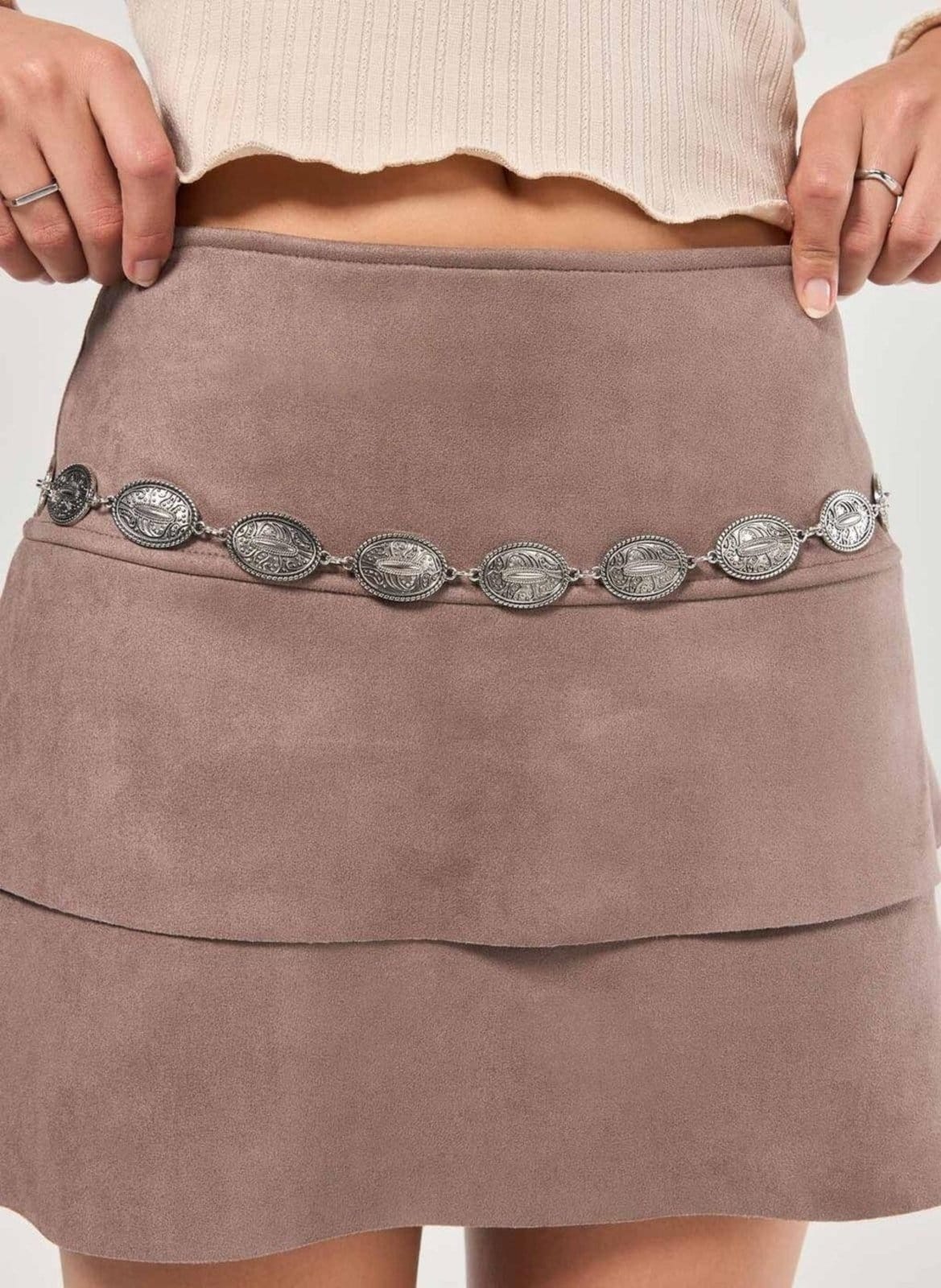 Vista 2 Saia Suede Com Babados Youcom multicolorido