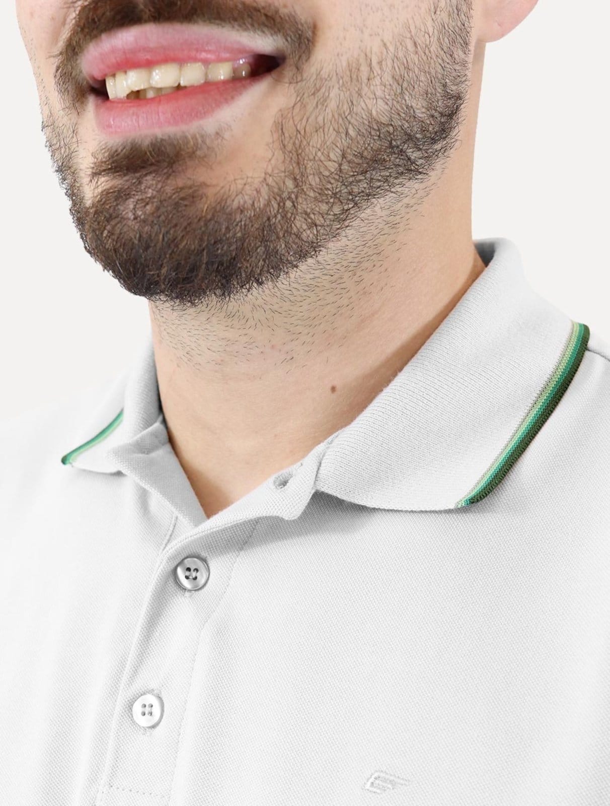 Vista 2 Polo Ellus Masculina Piquet Classic Easa Friso Green Cinza Ellus cinza green