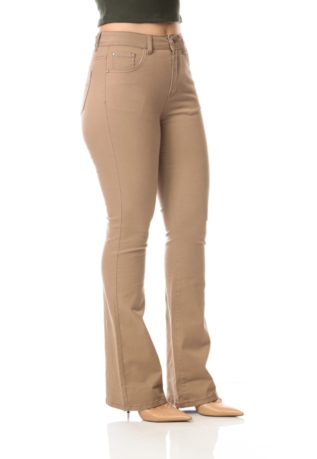 Vista 2 Calça Feminina Boot Cut Crocker bege