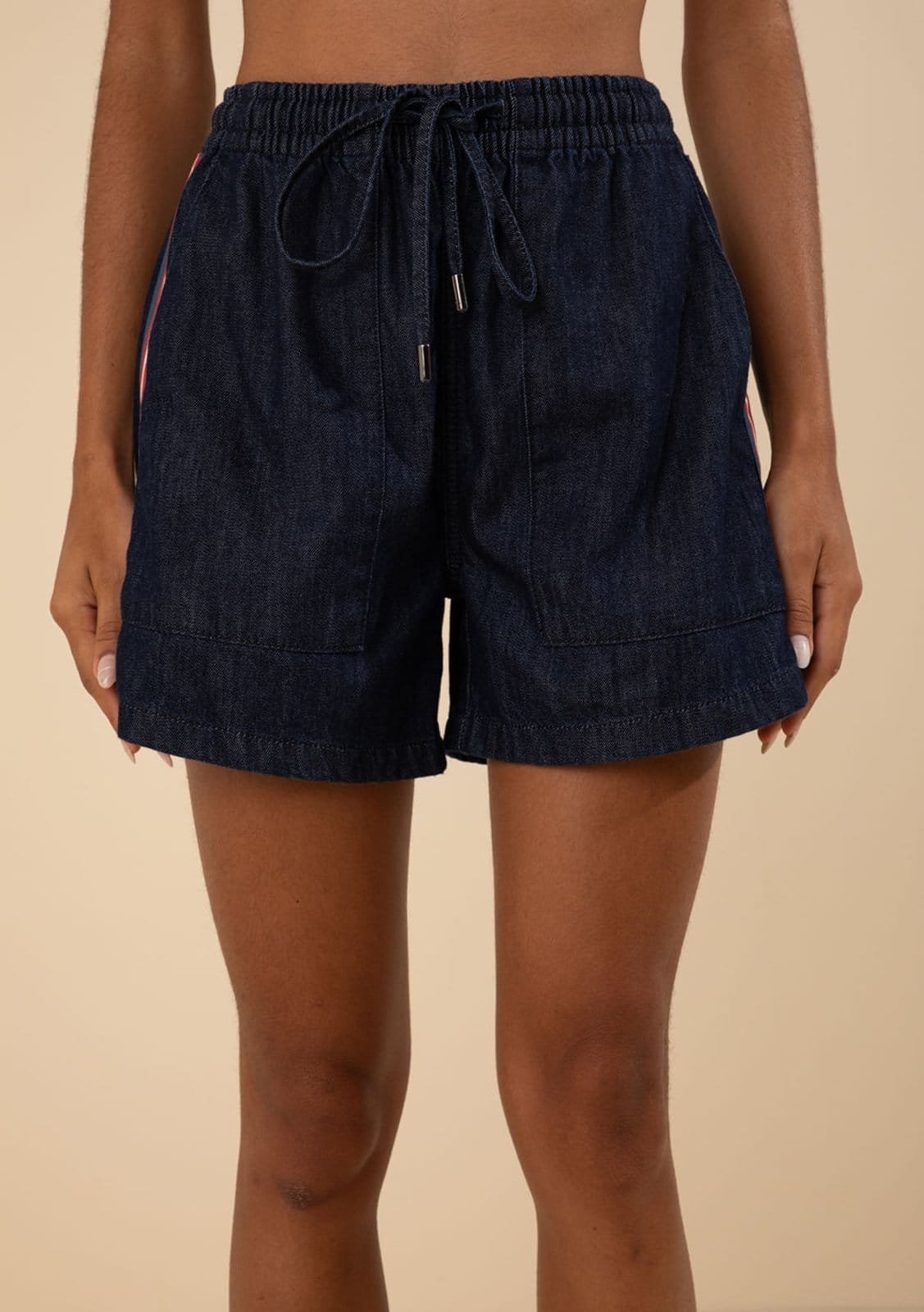 Vista 2 Shorts Morena Rosa Amplo Alta Azul Morena Rosa azul rosa