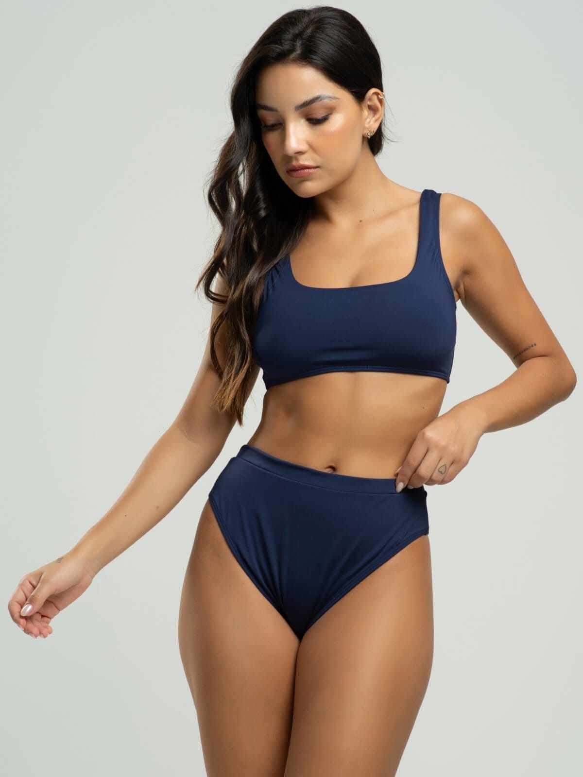 Biquini Regata Calcinha Hot Pants Bojo Removivel Proteção Uv 50+ Vicbela Marinho - 2