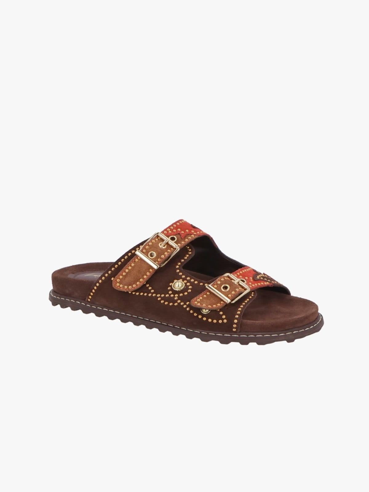 Papete Luiza Barcelos Em Camurça Com Fivelas E Aplicações