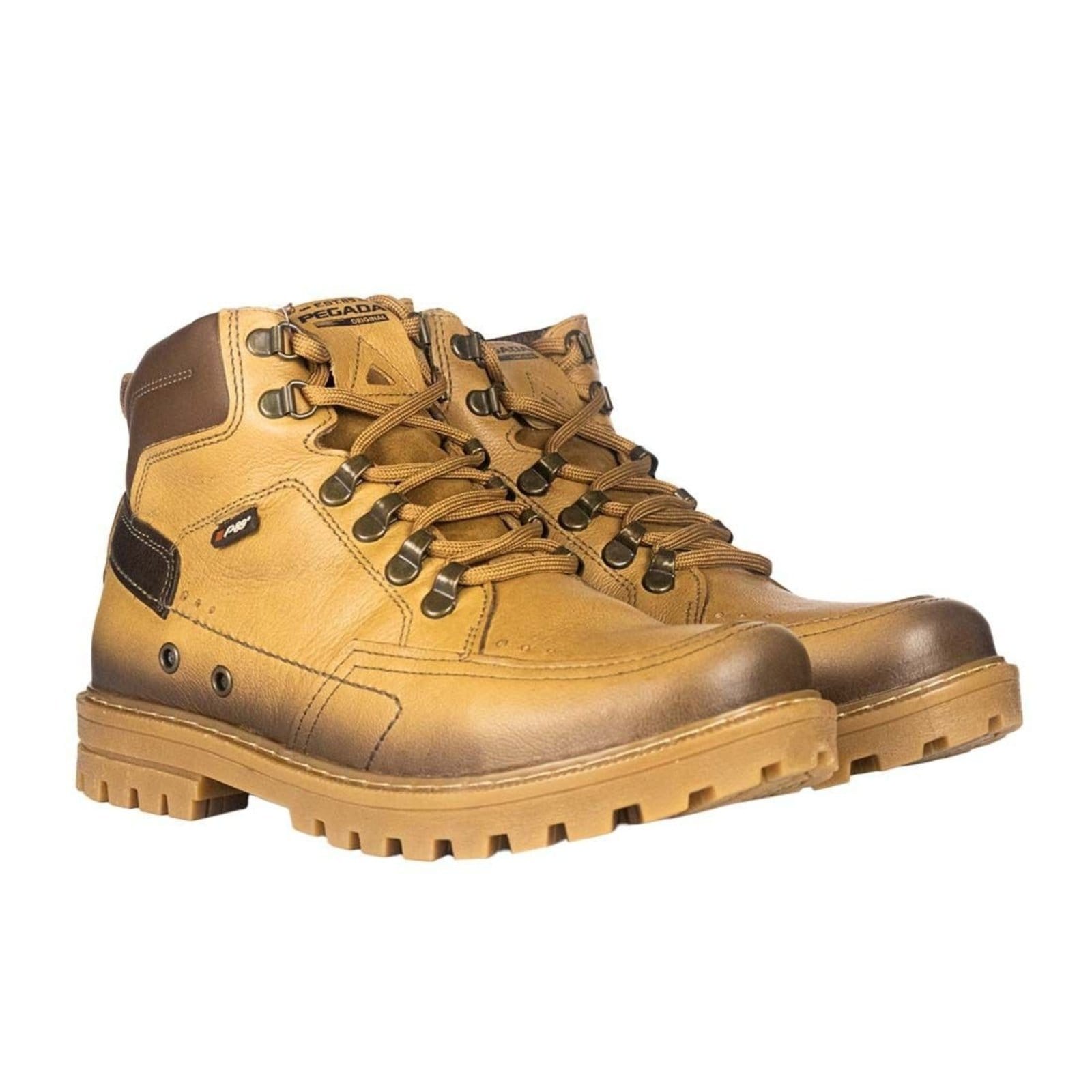 Vista 2 Bota Pegada Coturno Ilhós Metal Recortes PEGADA caramelo