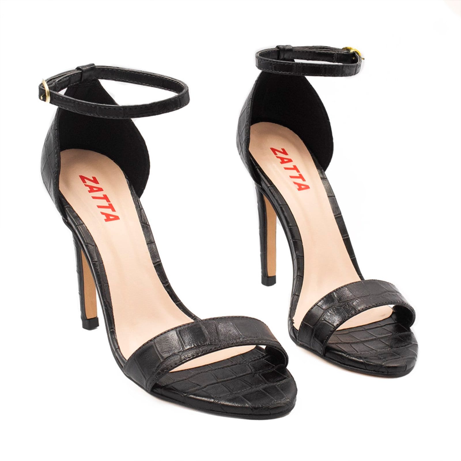 Vista 2 Sandalia Zatta Salto Fino Maya Croco ZATTA preto