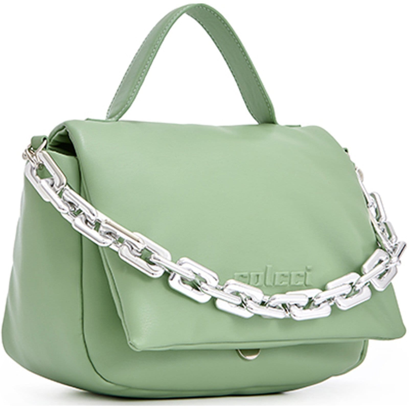 Vista 2 Bolsa Shoulder Colcci Relevo Pr25 Feminino Colcci verde