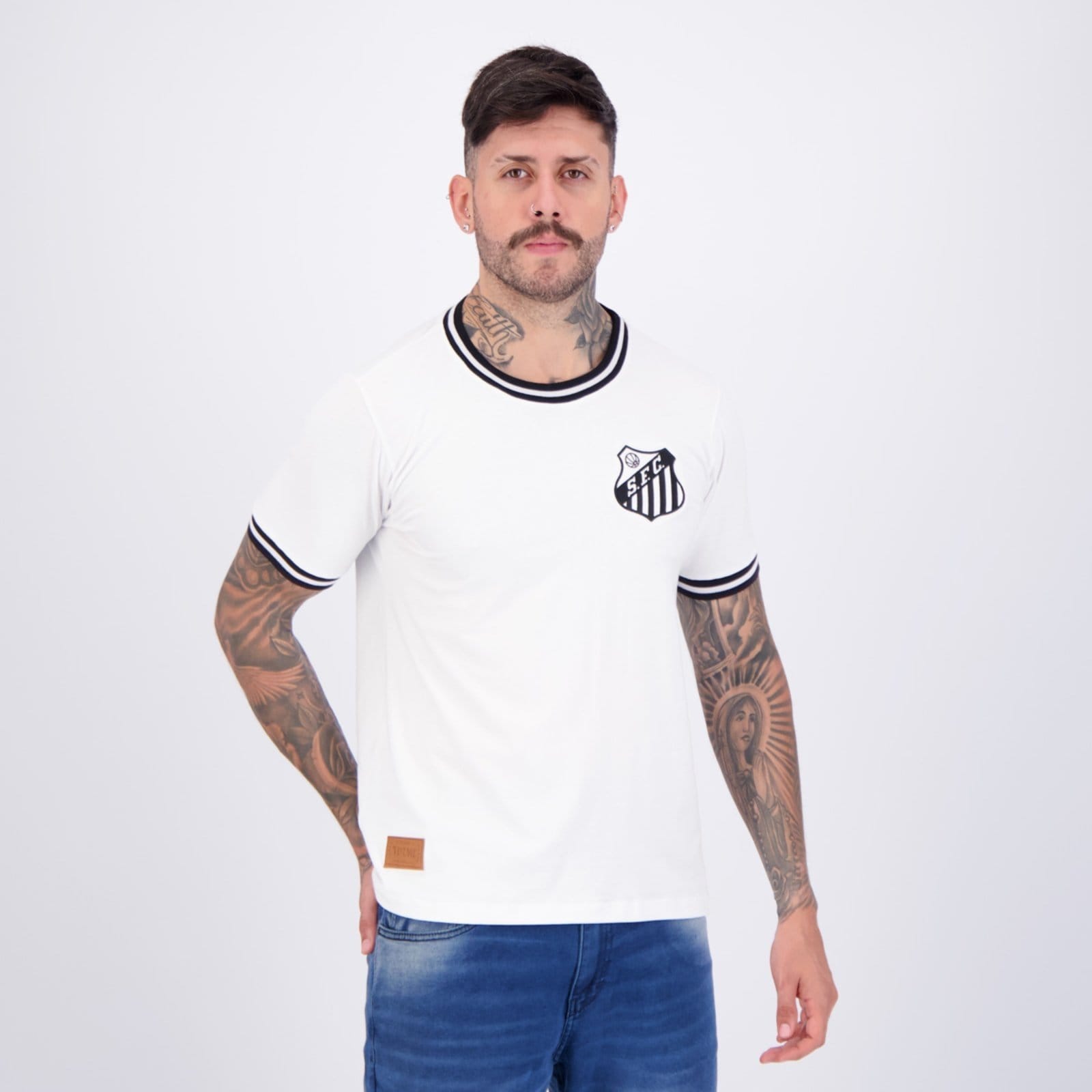Vista 2 Camisa Santos Retrô Vintage Branca Retrômania branco