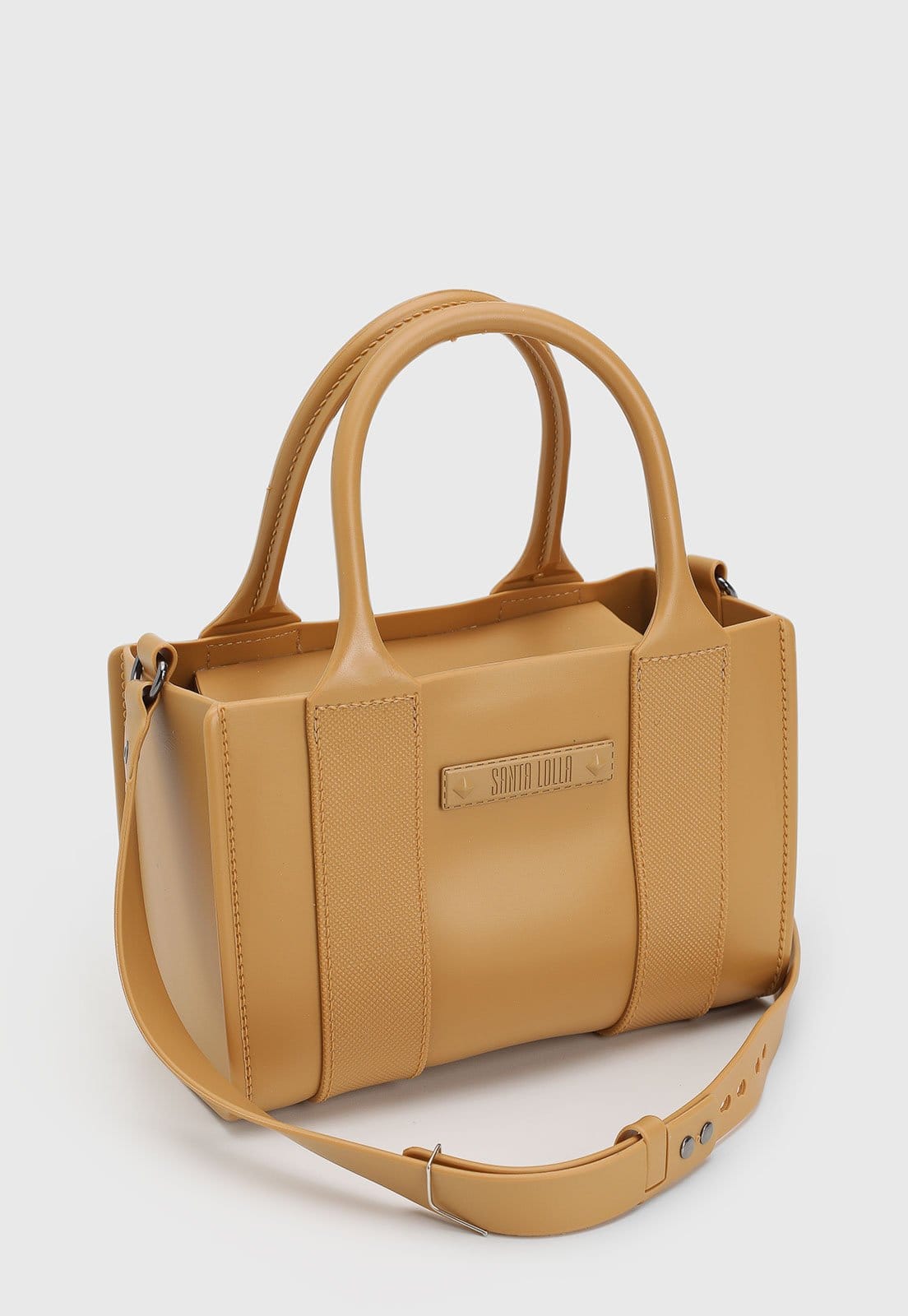 Vista 2 Bolsa Média Feminina Santa Lolla Estruturada Amarela Santa Lolla amarelo