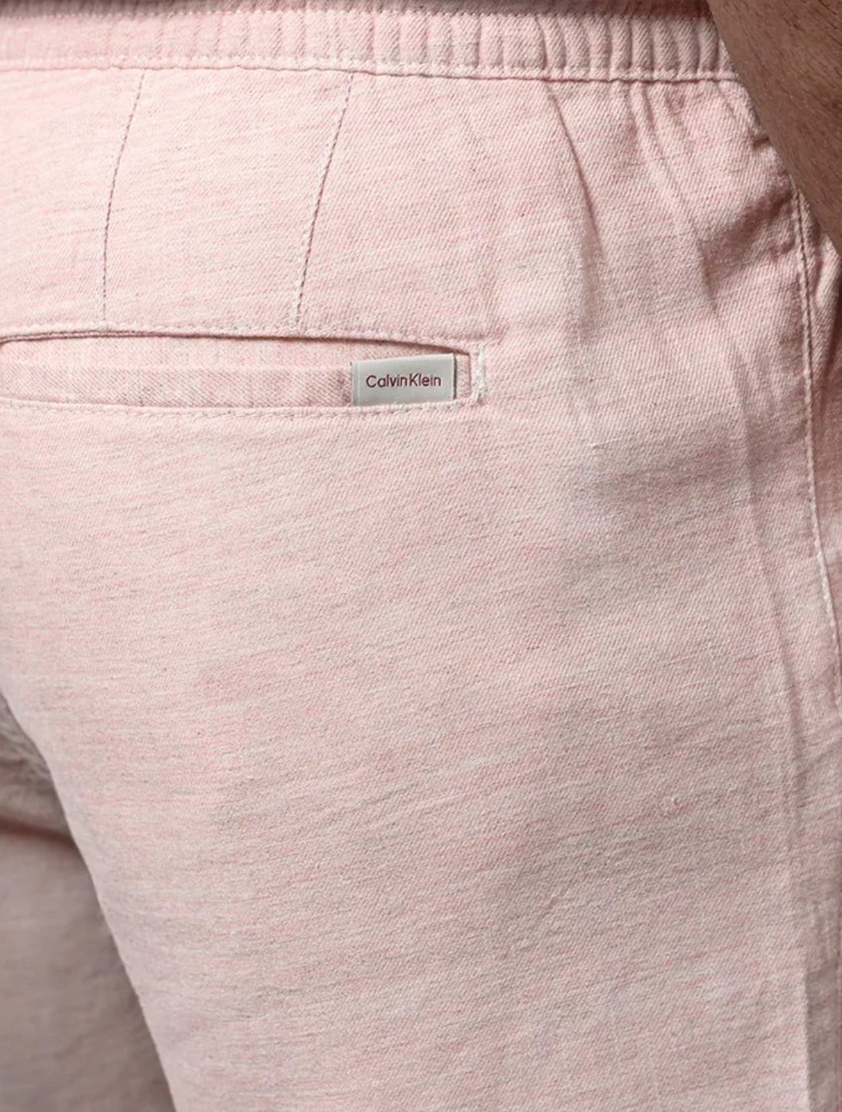 Vista 2 Bermuda Calvin Klein Jeans Masculina Cadarço Cotton Claro Calvin Klein amarelo