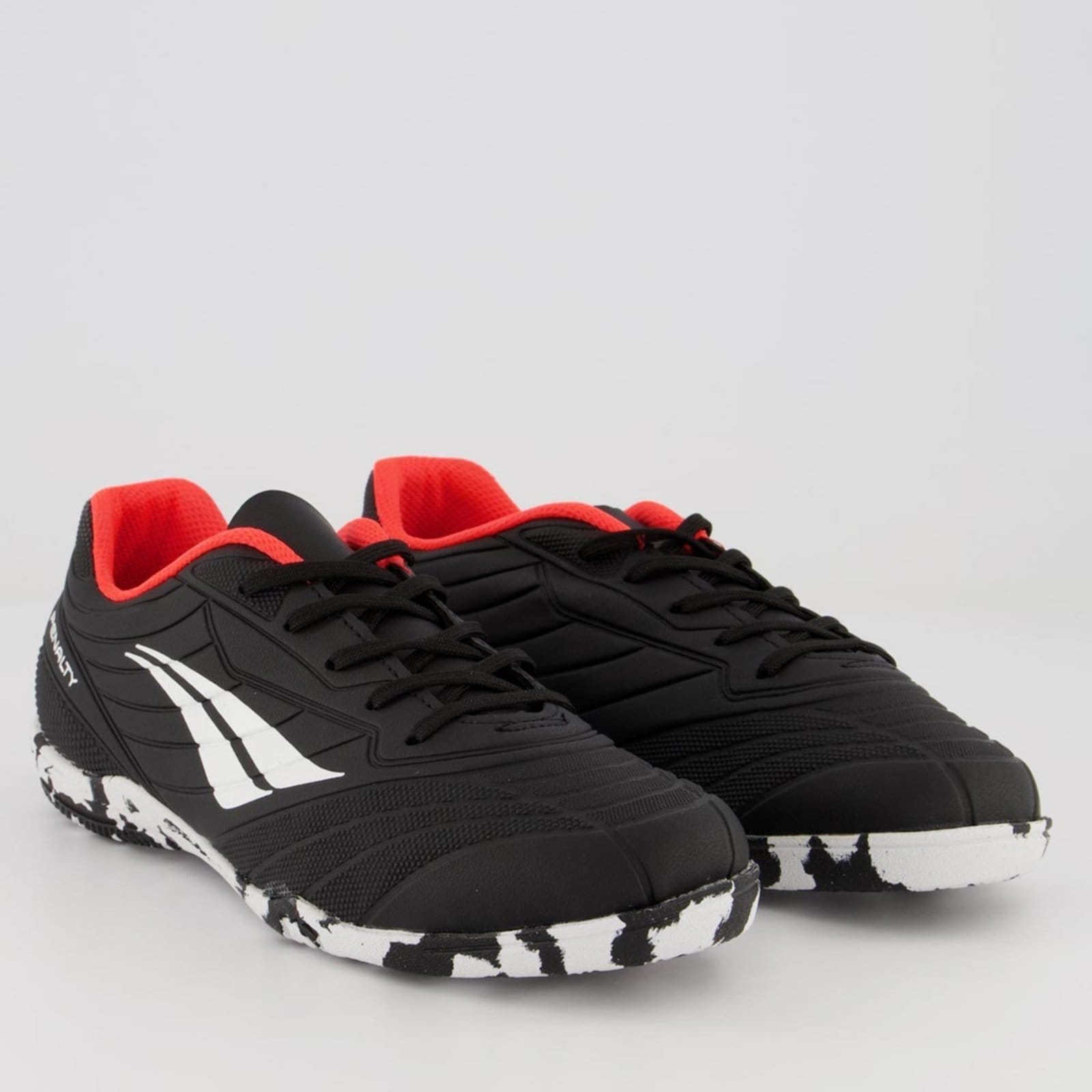 Vista 2 Chuteira Penalty Matís XXI Futsal Juvenil Preta Penalty preto