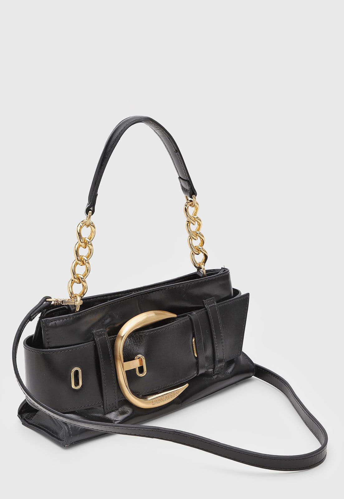 Vista 2 Bolsa Feminina Lança Perfume Maxi Fivela Preta Lança Perfume preto