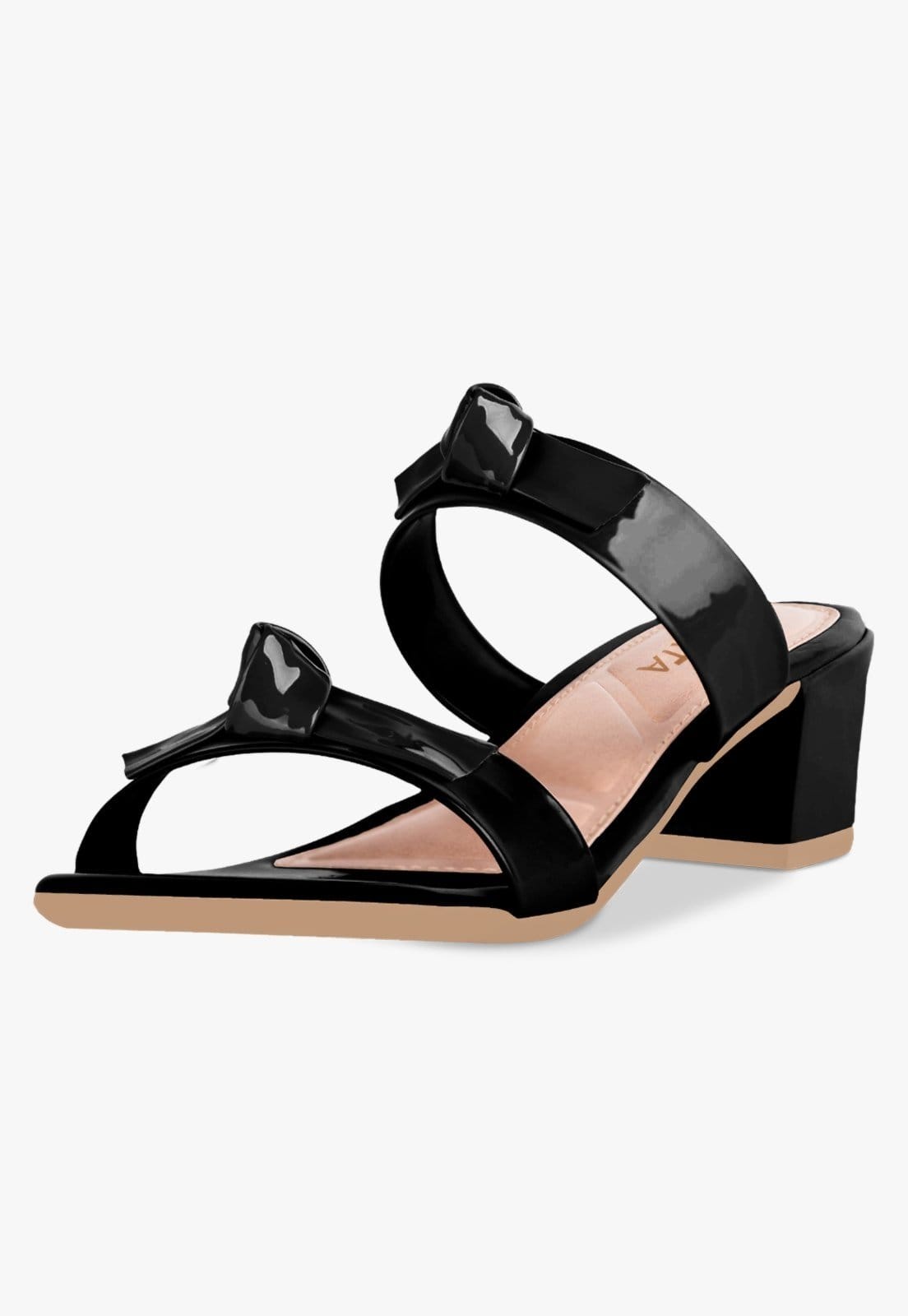 Tamanco Feminino Takata Salto Bloco Baixo Sandália Mule Laço Verniz