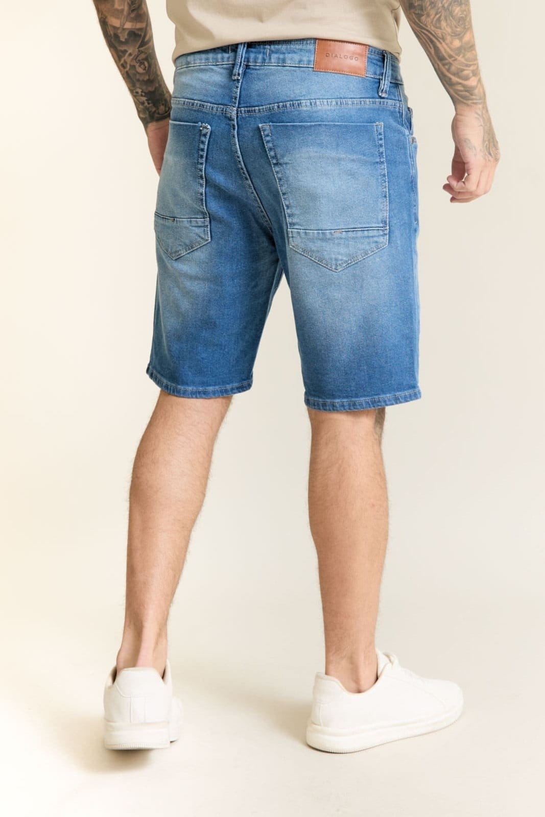 Vista 2 Bermuda Jeans Masculina Slim Fit Básica Dialogo Jeans DIALOGO azul