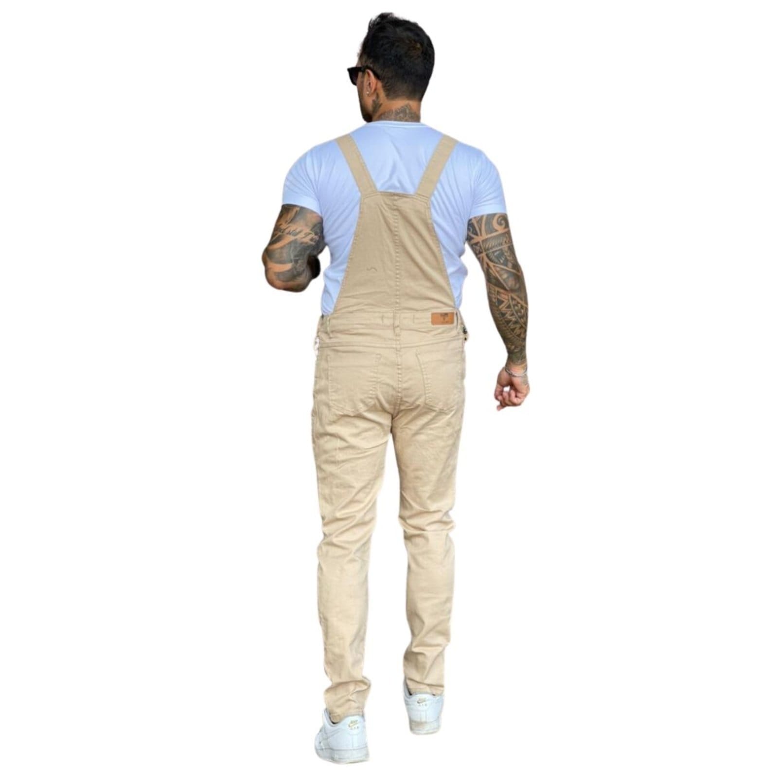 Vista 2 Macacão Creme Sarja Masculino Alleppo Jeans Malé Alleppo Jeans cáqui