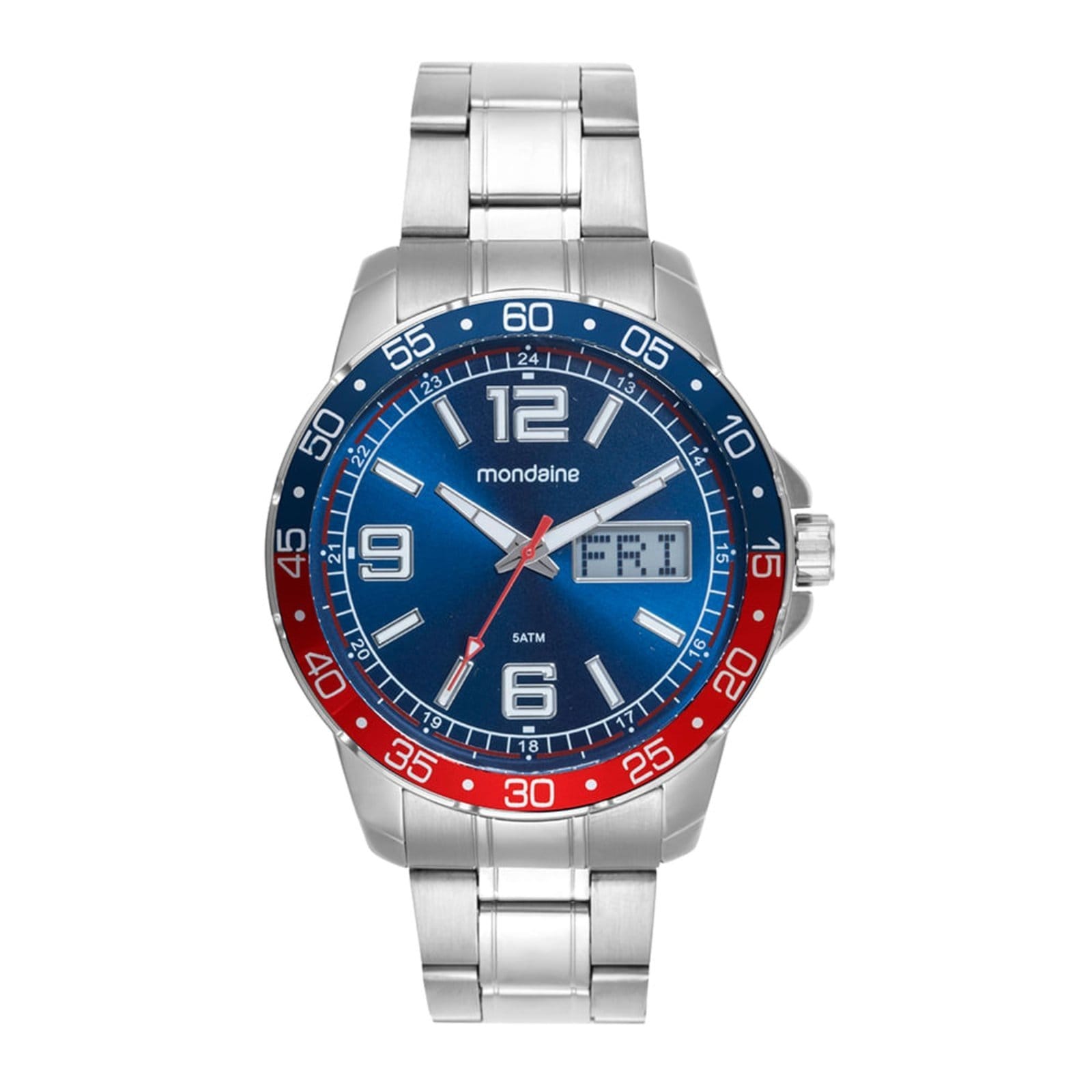 Relógio Masculino Mondaine Anadigi Dia Da Semana