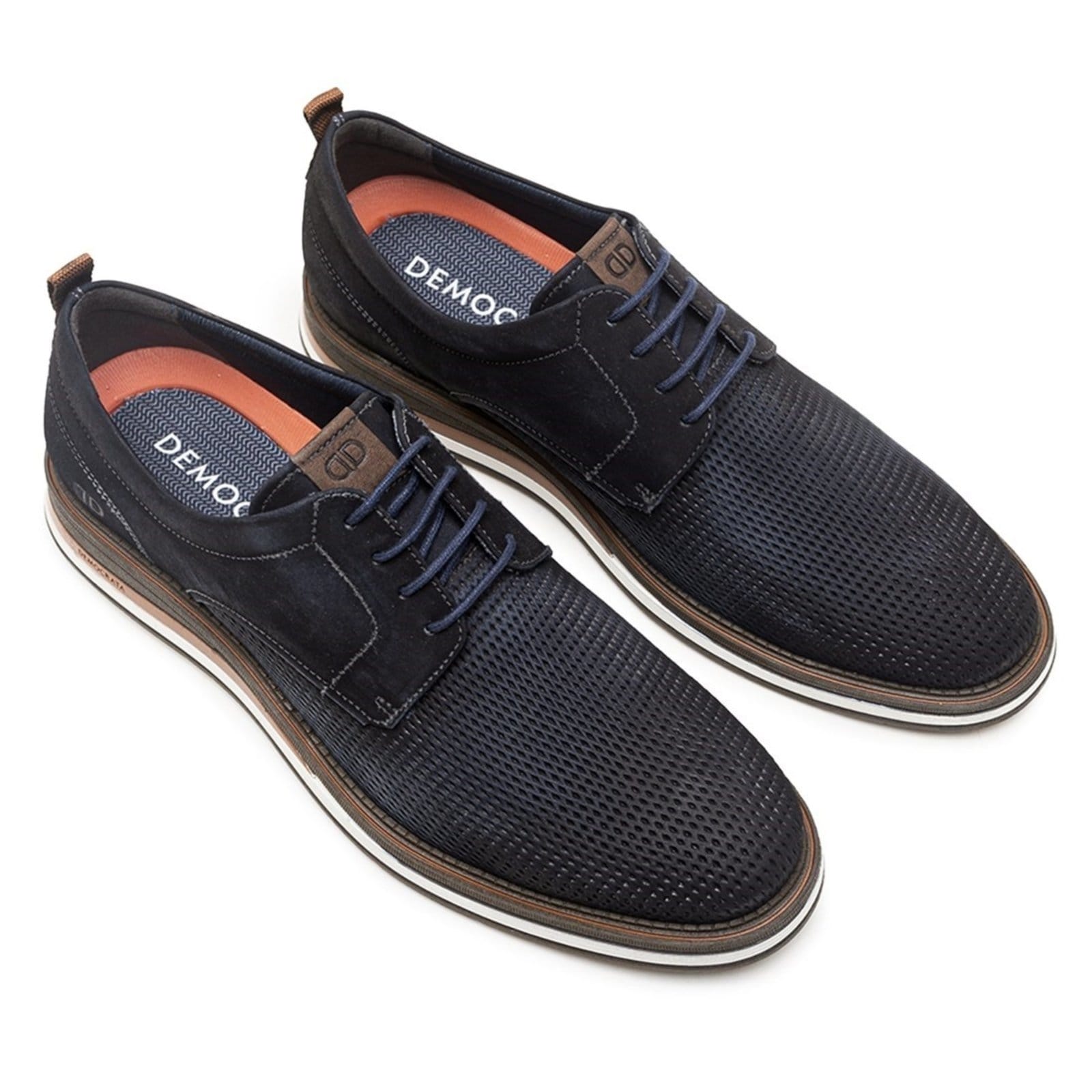 Vista 2 Sapato Social De Couro Democrata Metropolitan Type 272101 DEMOCRATA azul marinho