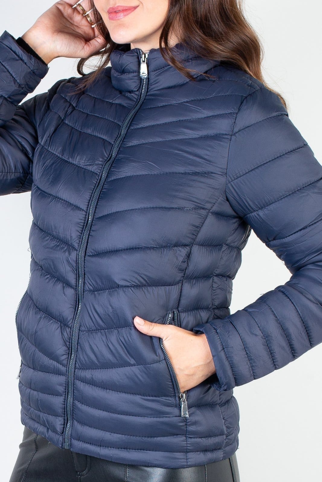 Vista 2 Jaqueta Enluaze Feminina De Nylon Curta 80226 Enluaze azul