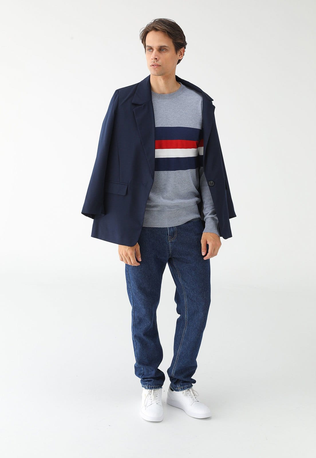 Vista 2 Suéter Tricot Broken Rules Listrado Broken Rules preto