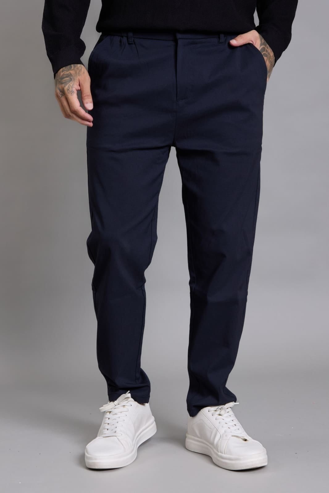 Vista principal Calça Alfaiataria Slim Social Masculina Color Dialogo Marinho Dialogo Jeans azul/azul marinho