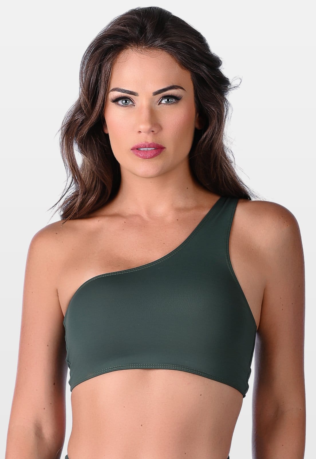 Top Cropped Summer Soul Sem Bojo Um Ombro Só Escuro