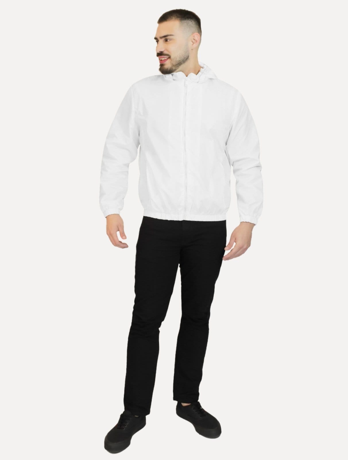 Vista 2 Jaqueta Dixen Masculina Corta-Vento Nylon Branca Dixen branco