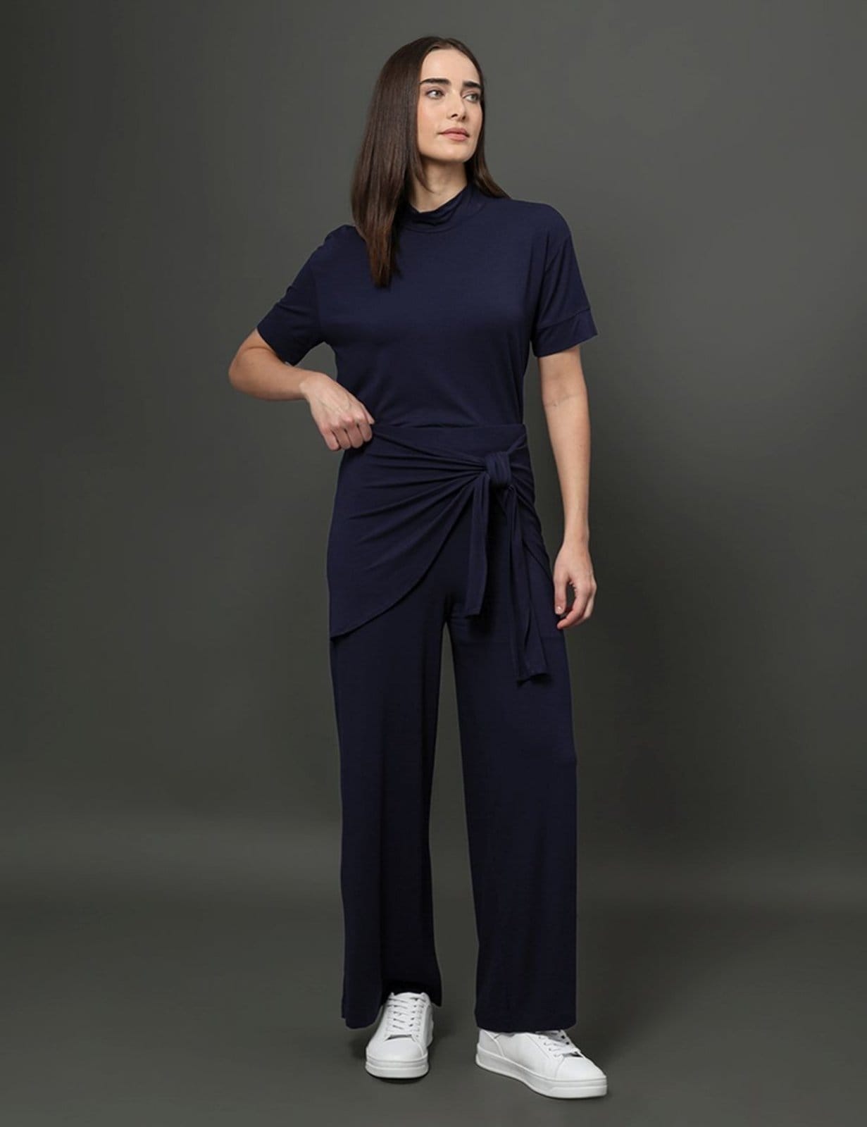 Calça Feminina Malha Com Amarração Calvin Klein - Marinho