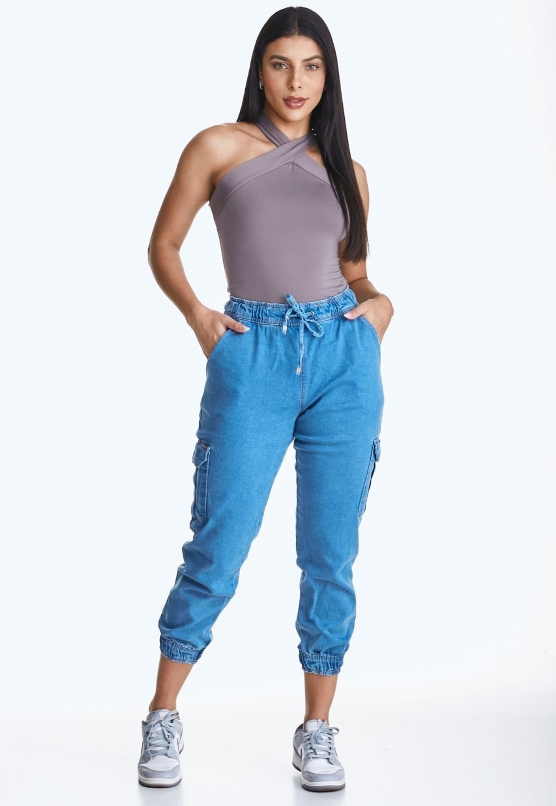 Vista 2 Calça Jeans HNO Jeans Mon Jogger HNO Jeans azul