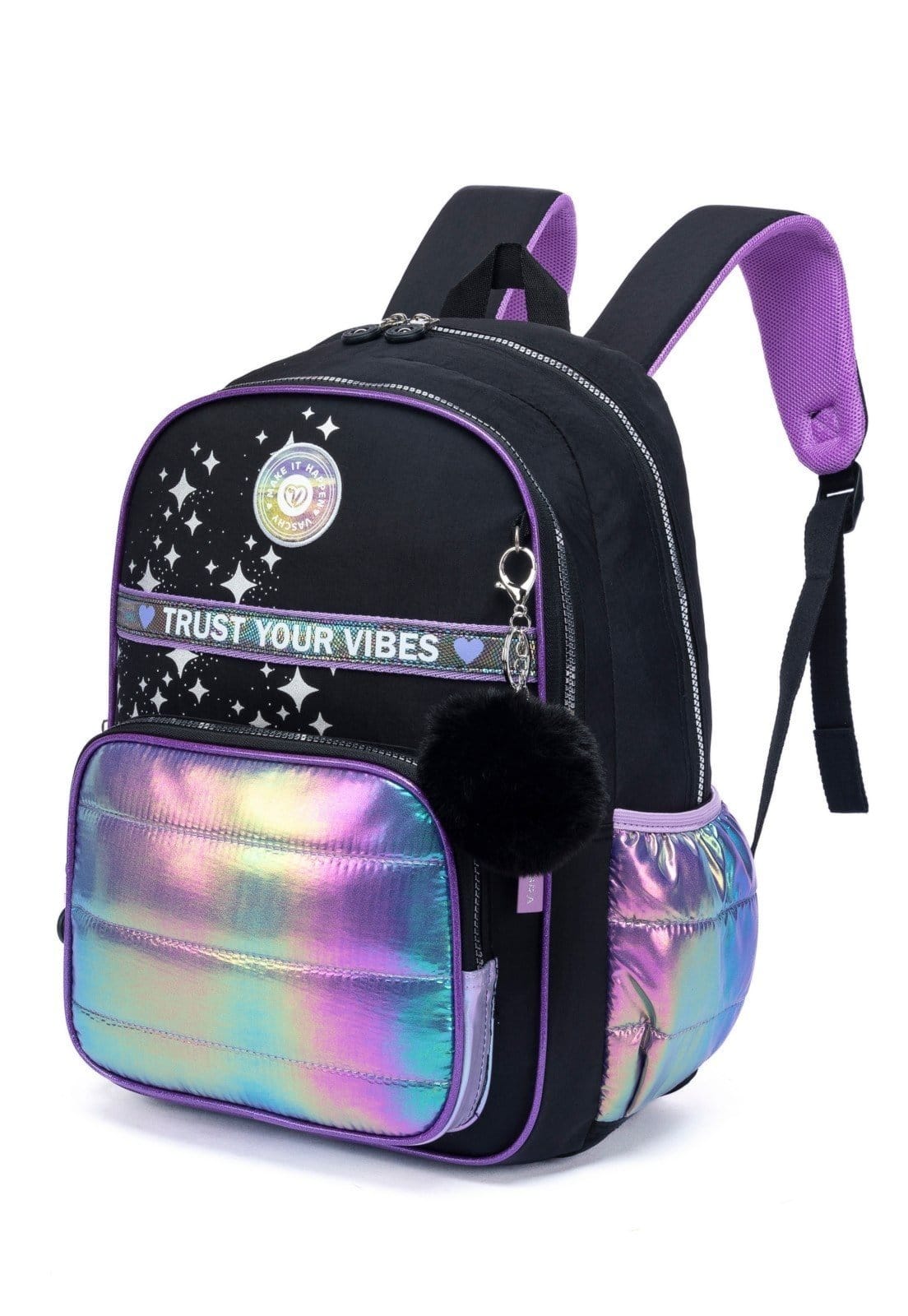 Vista 2 Mochila Menina Costas Estojo Resistente Vaschy COBAN roxo