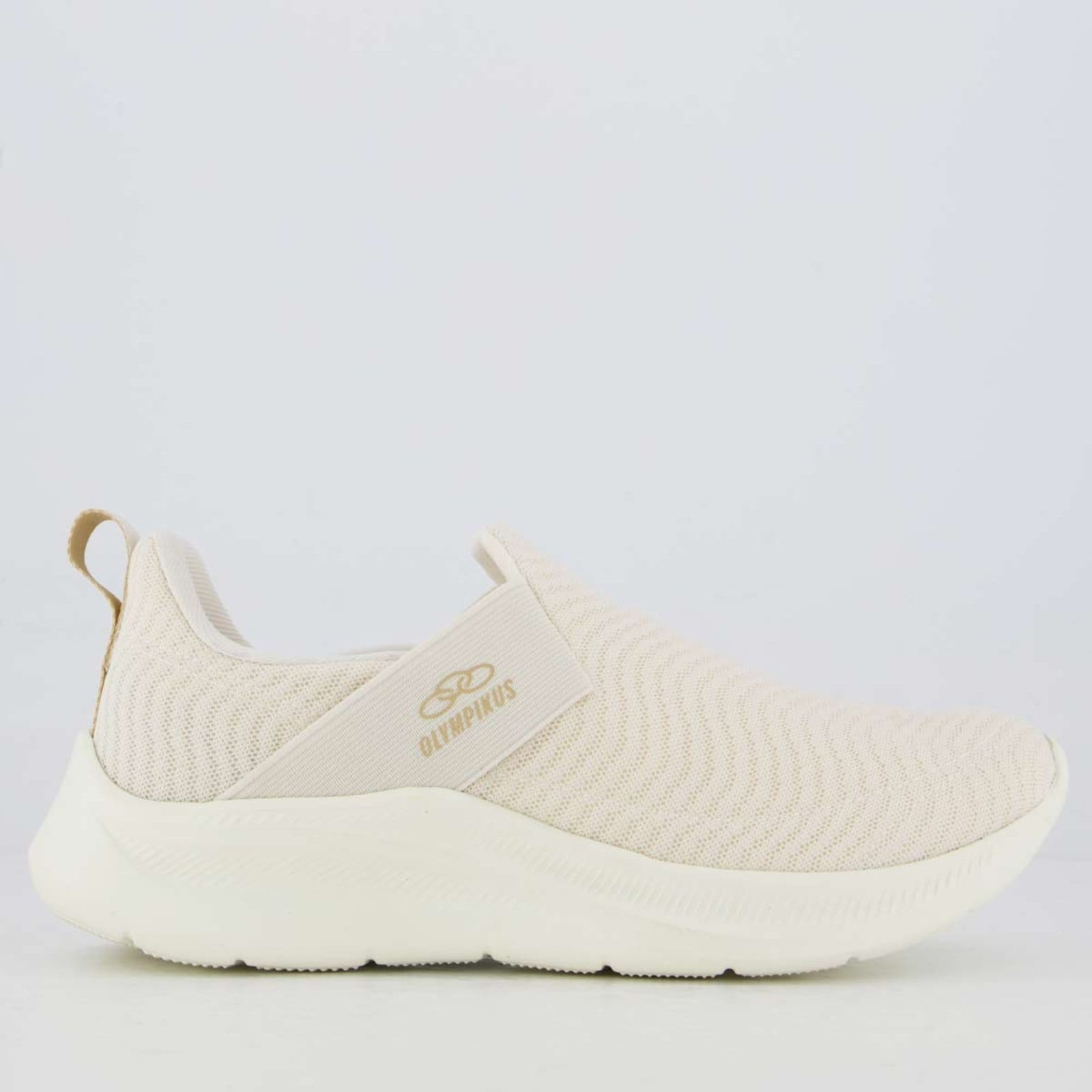 Vista principal Tênis Olympikus Flutua Feminino e Dourado OLYMPIKUS bege