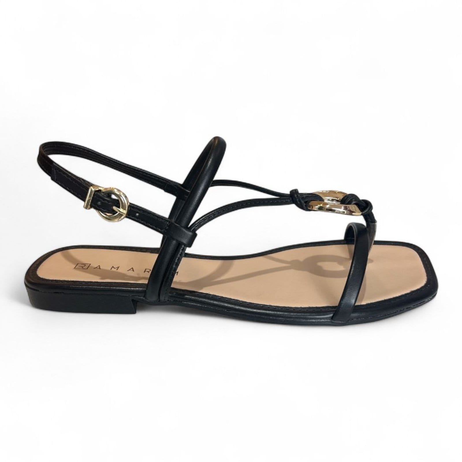 Vista 2 Sandália Feminina Rasteira Preta Ramarim 2440204-5 RAMARIM preto