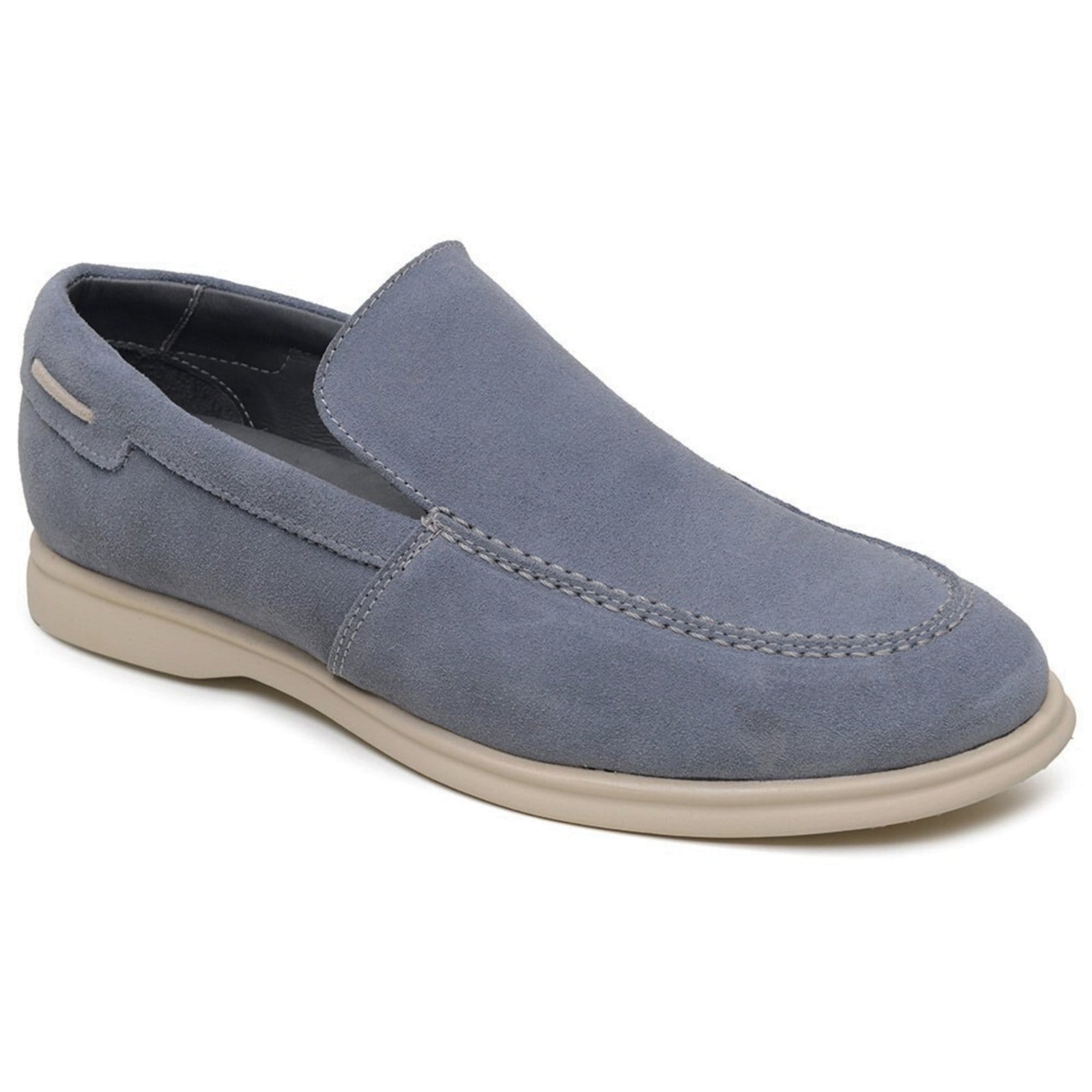 Vista 2 Sapato Masculino Loafer Couro Legítimo Zurich Sola Costurada Jeans FRANCA GRIFFE azul