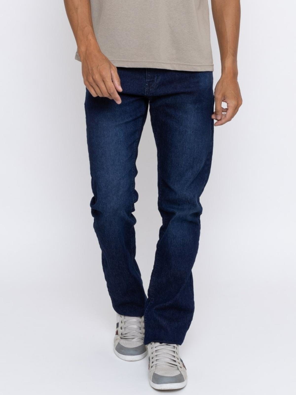 Vista 2 Calça Jeans Masculina Lavagem Escura Premium Unak Romena Unak azul