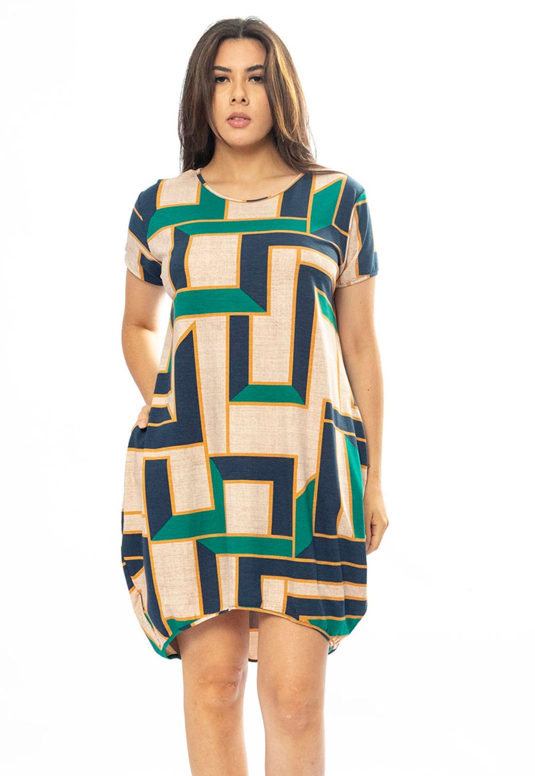 Vestido Curto Cabanafree Malha Amplo Always Estampa Chapada de Areia