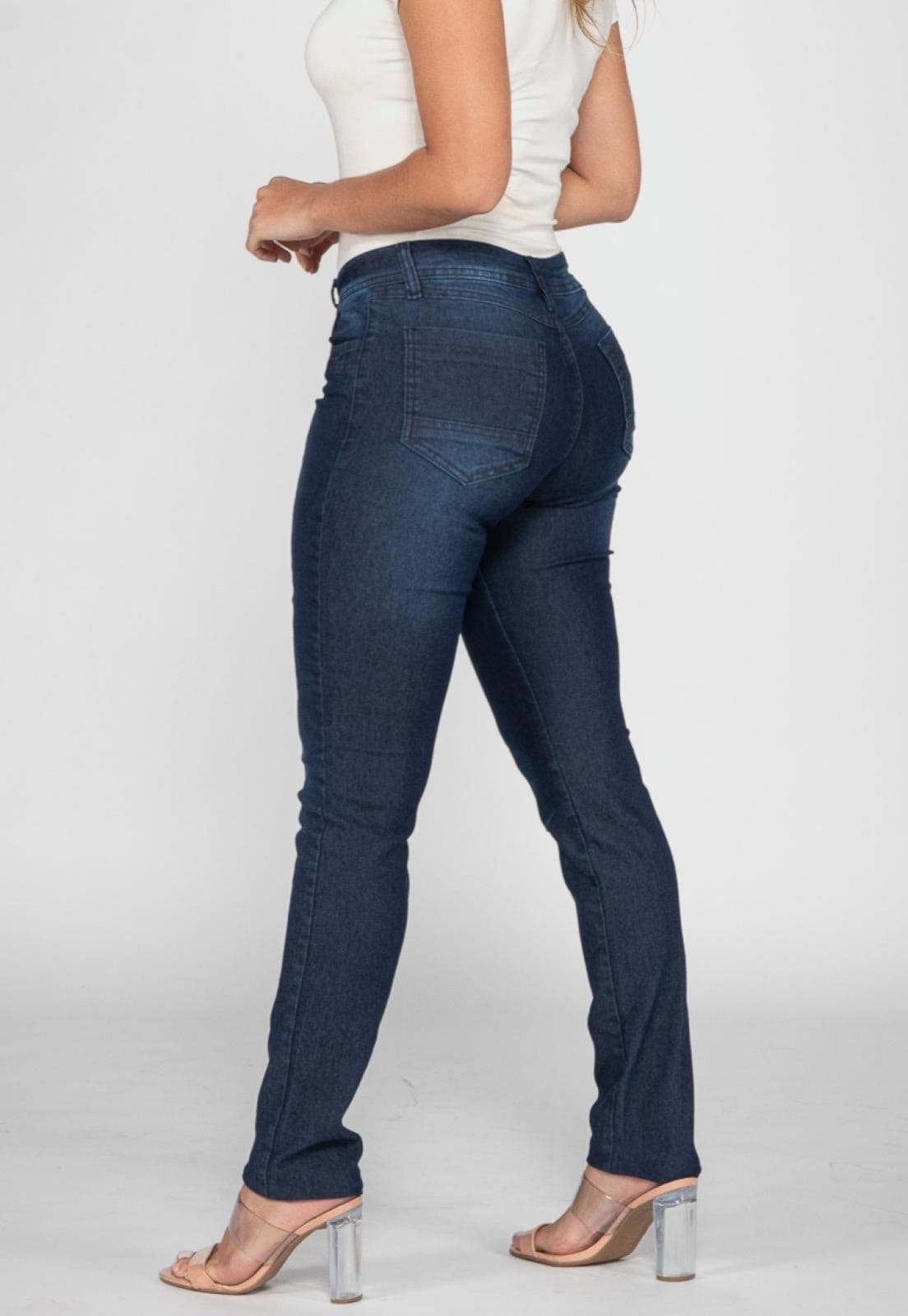 Vista 2 Calça Jeans Macaw Skinny Cintura Alta Jane 7864 Macaw azul/azul marinho azul