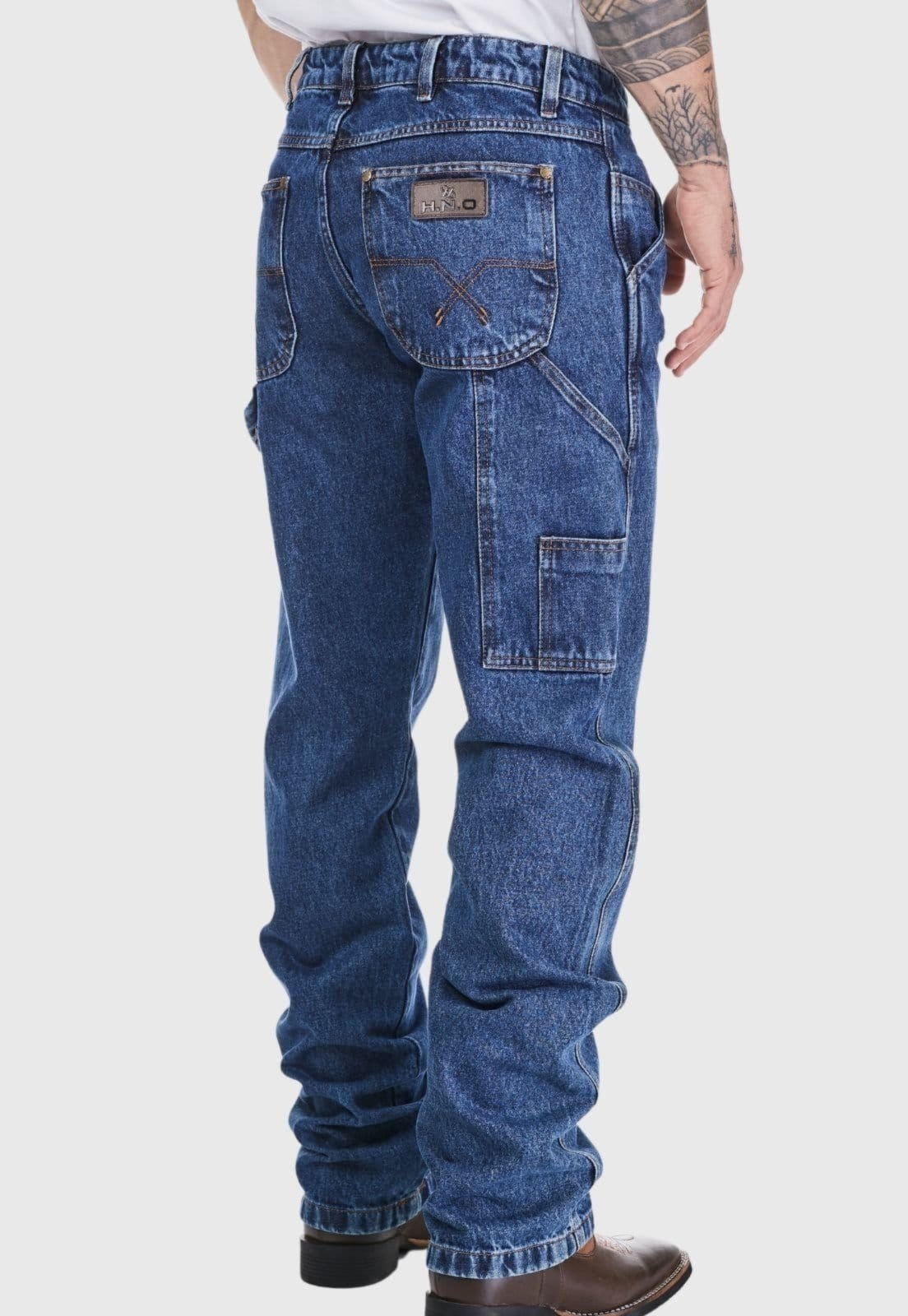 Vista 2 Calça Masculina HNO Jeans Carpinteira Country Reforçada HNO Jeans azul