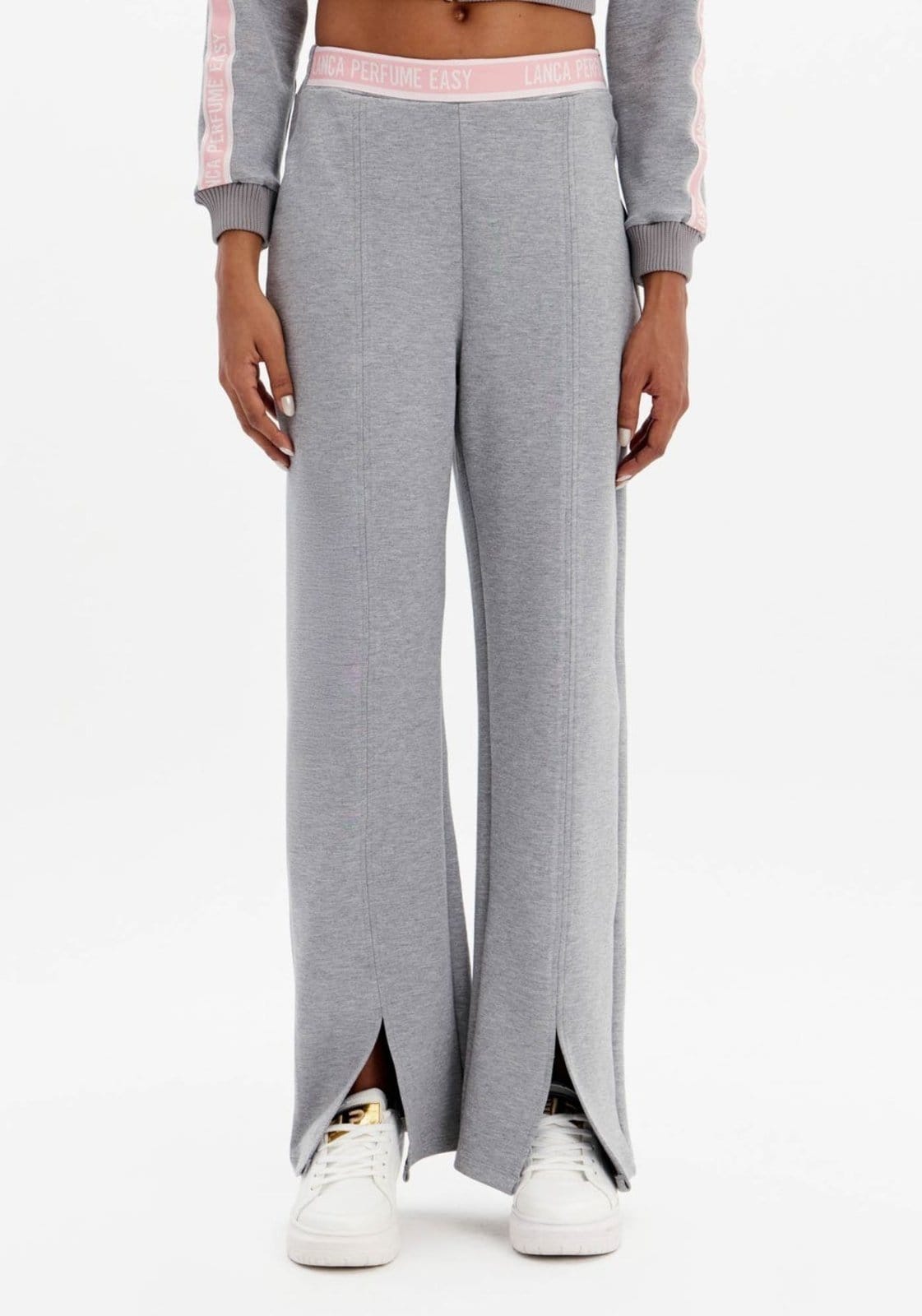 Vista 2 Calça Reta De Cintura édia Com Gorgurão Sport Easy cinza