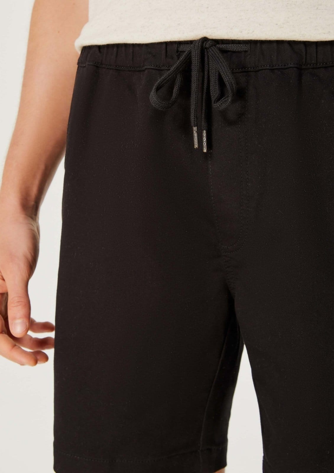 Vista 2 Bermuda Básica Masculina Jogger Em Sarja Moletom Hering preto