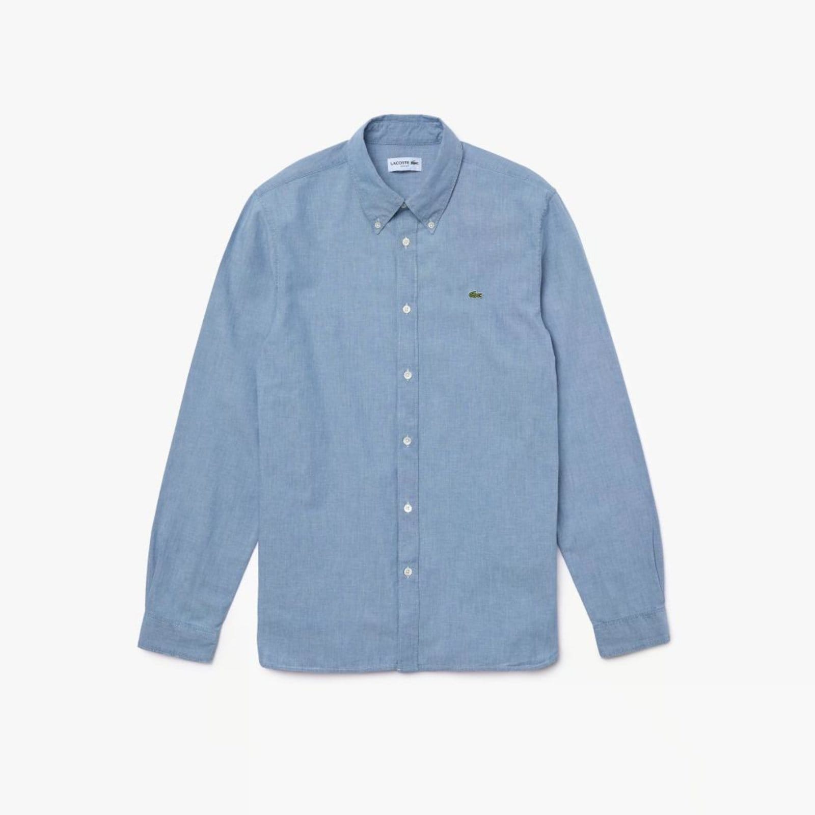 Vista 2 Camisa Masculina Slim Fit Em Algodão Lacoste azul