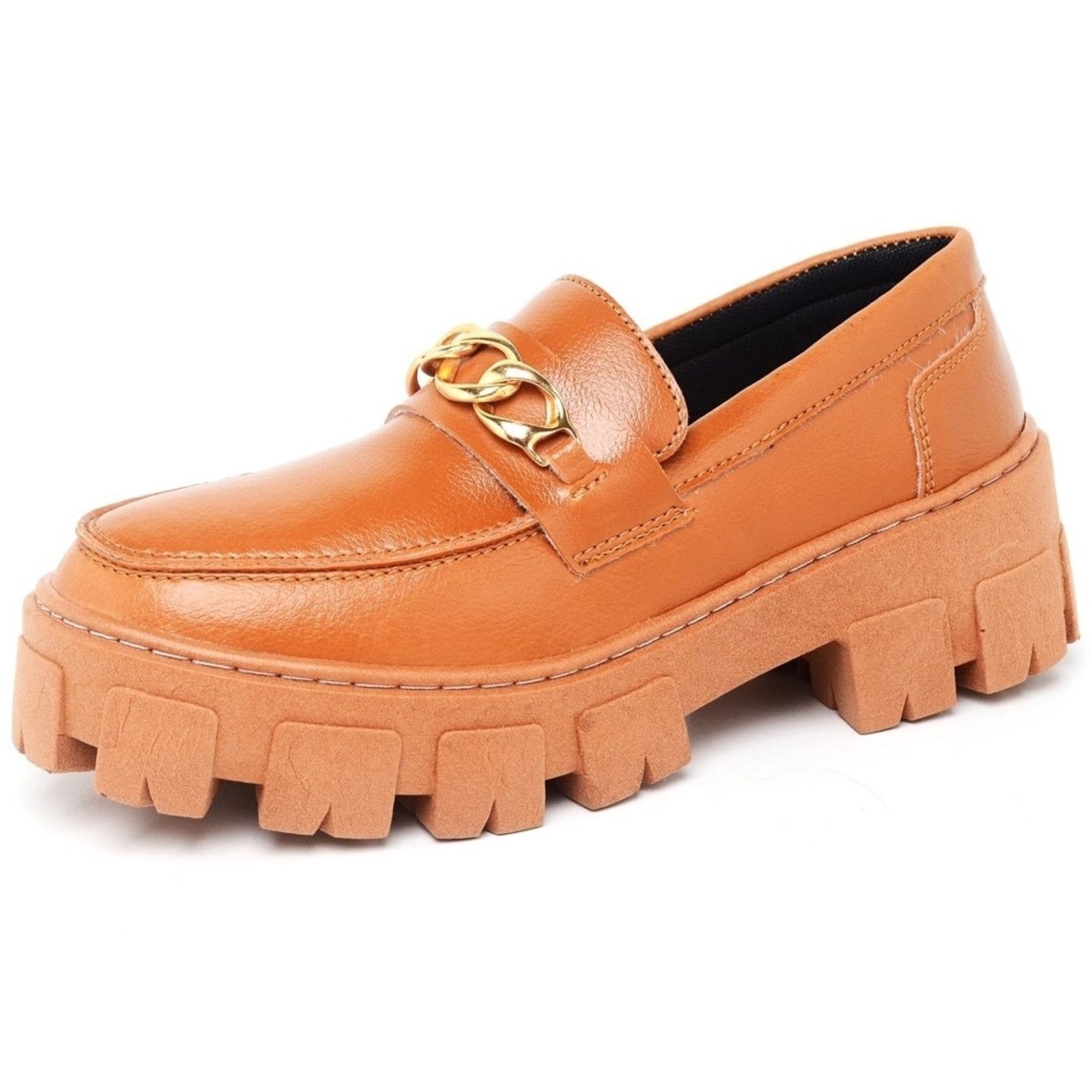 Vista 2 Sapato Feminino Mocassim Okford DUBUY 1413FG DUBUY caramelo