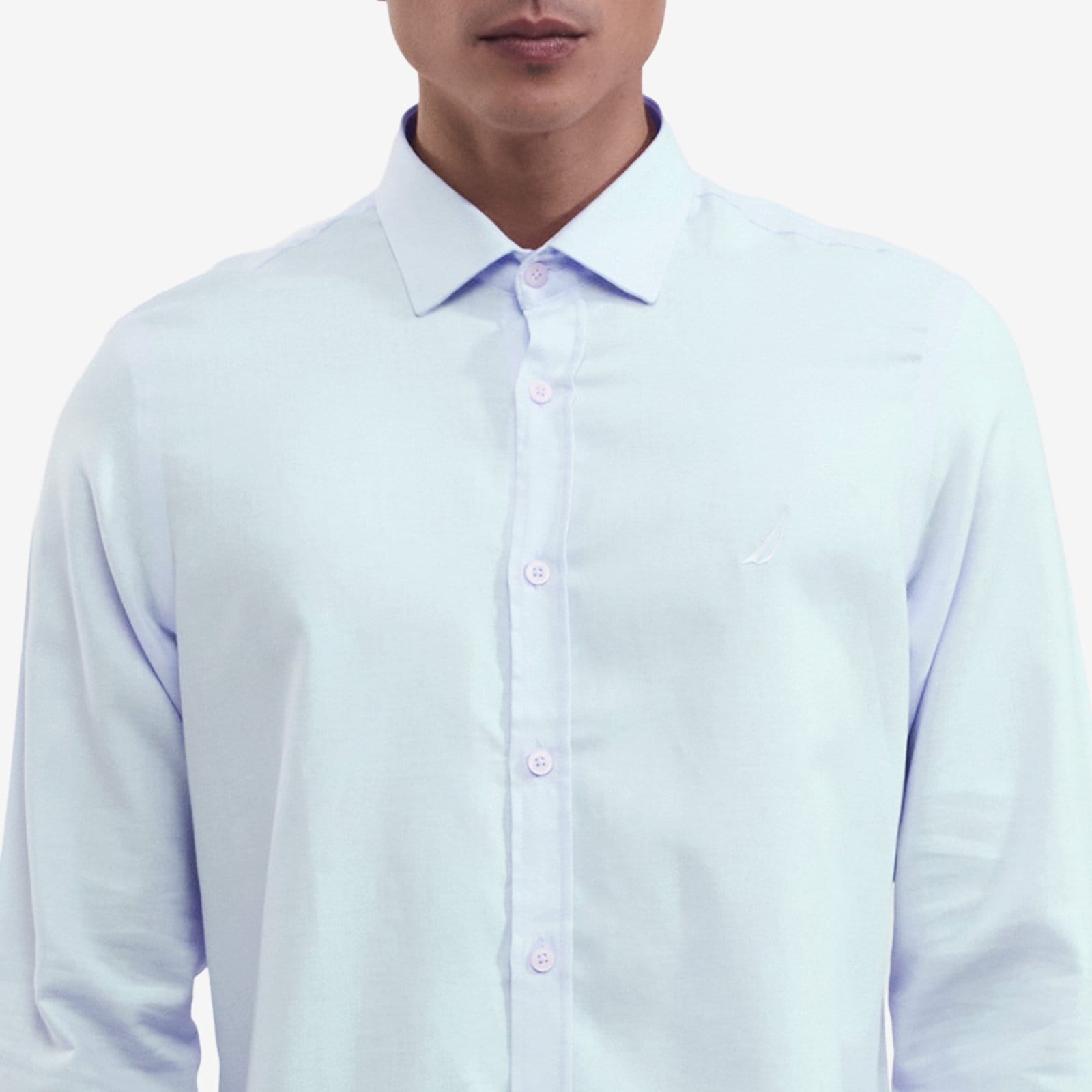 Vista 2 Camisa Nautica Manga Longa Oxford Claro Nautica azul