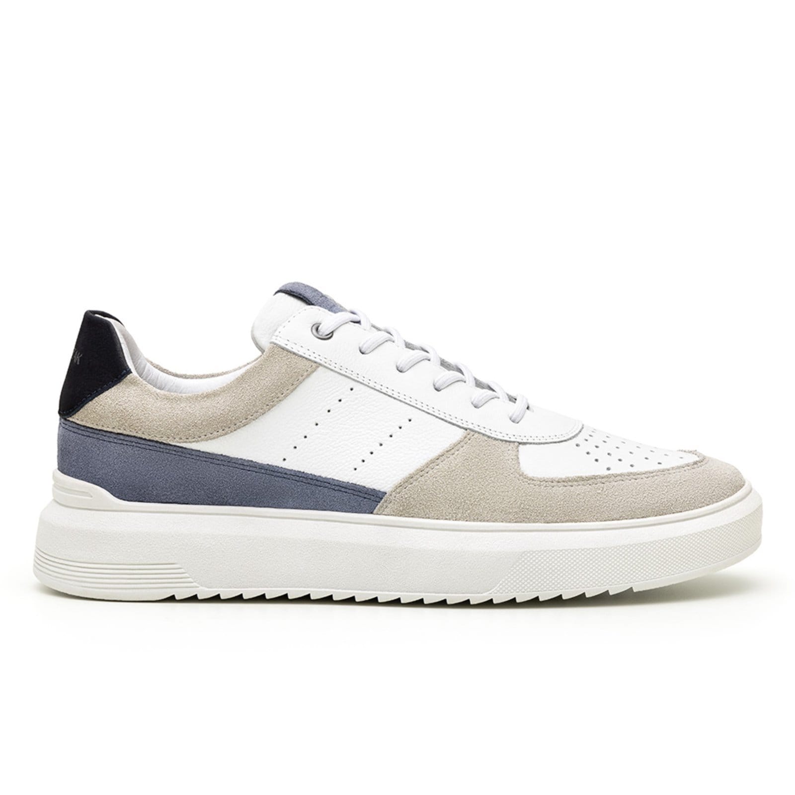 Tênis Masculino Casual Chazak em Couro Branco e Bege com Solado Alto - 2