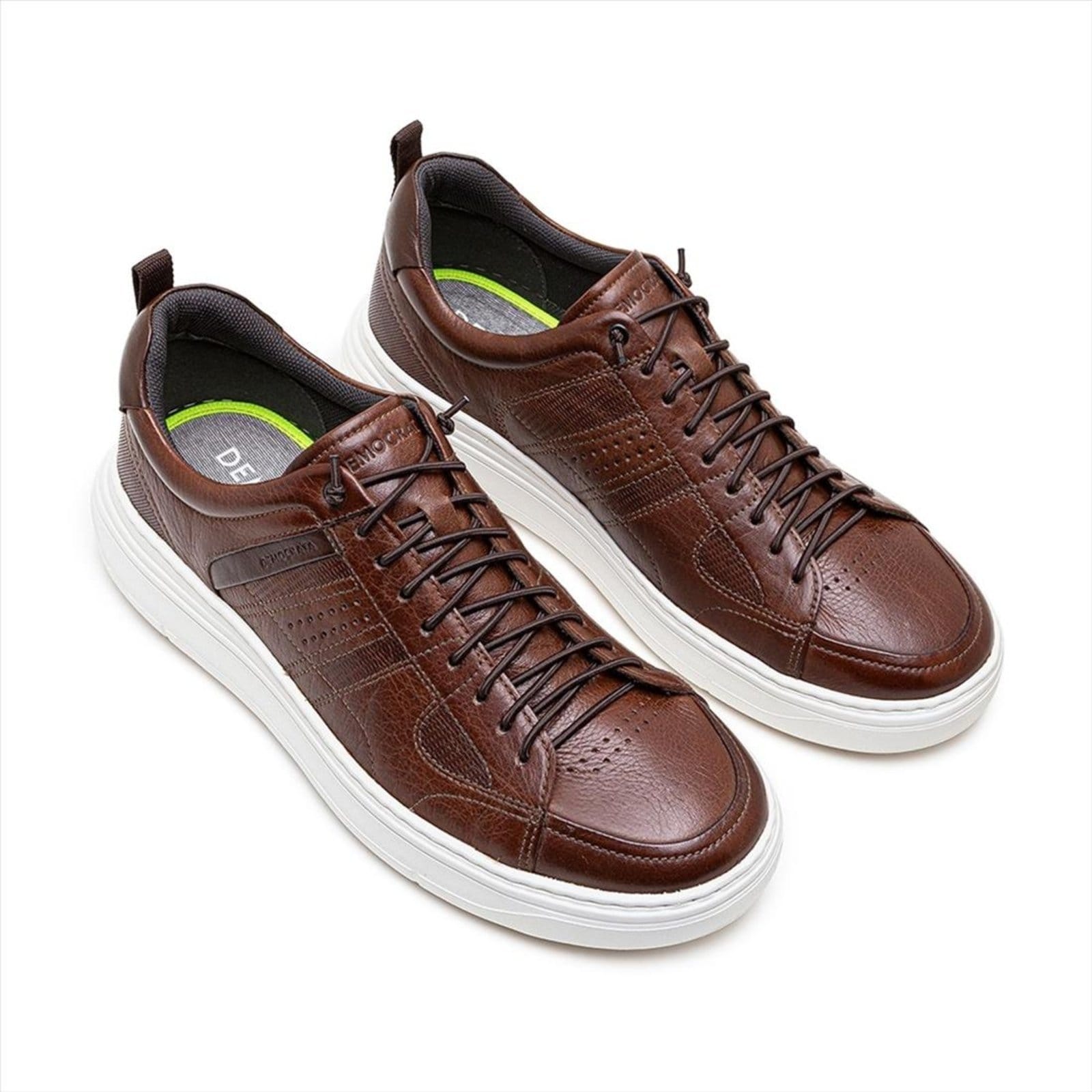 Vista 2 Tênis De Couro Democrata Masculino Denim Joe Ultra Light 526101 DEMOCRATA off-white denim